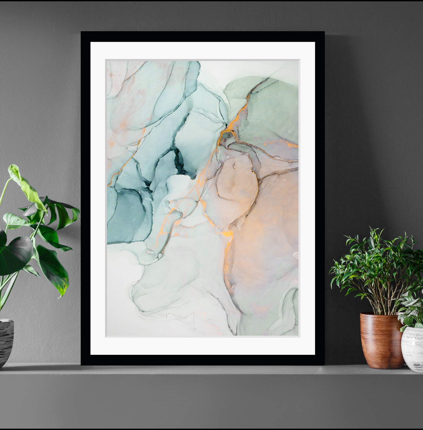 Image of queence Bild "Ria" Abstrakt Kunst Marmor Modern gerahmt, Abstrakt