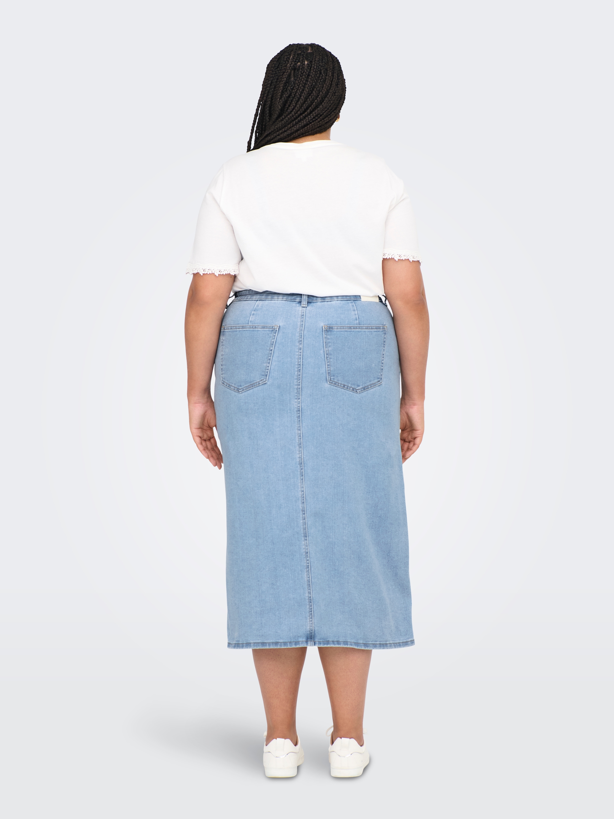 ONLY CARMAKOMA Jeansrock »CARSIRI FRONT SLIT SKIRT DNM GUA NOOS«