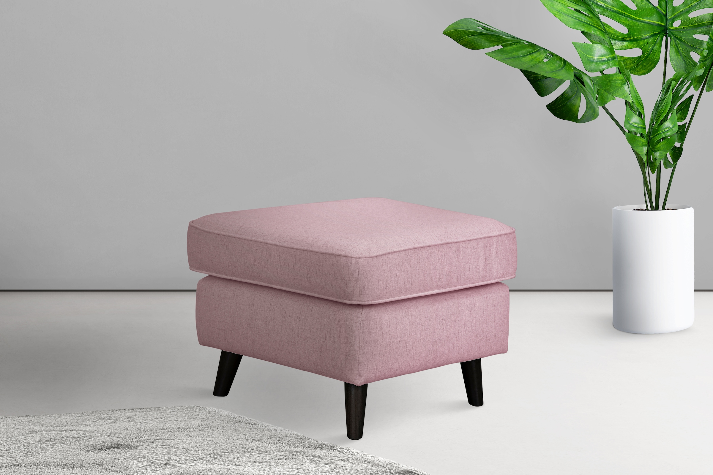 Home affaire Polsterhocker »Polsterhocker CHISTELLE, auch in Bouclé« mit Wellenunterfederung, Masse: B/TH:  57/57/46 cm