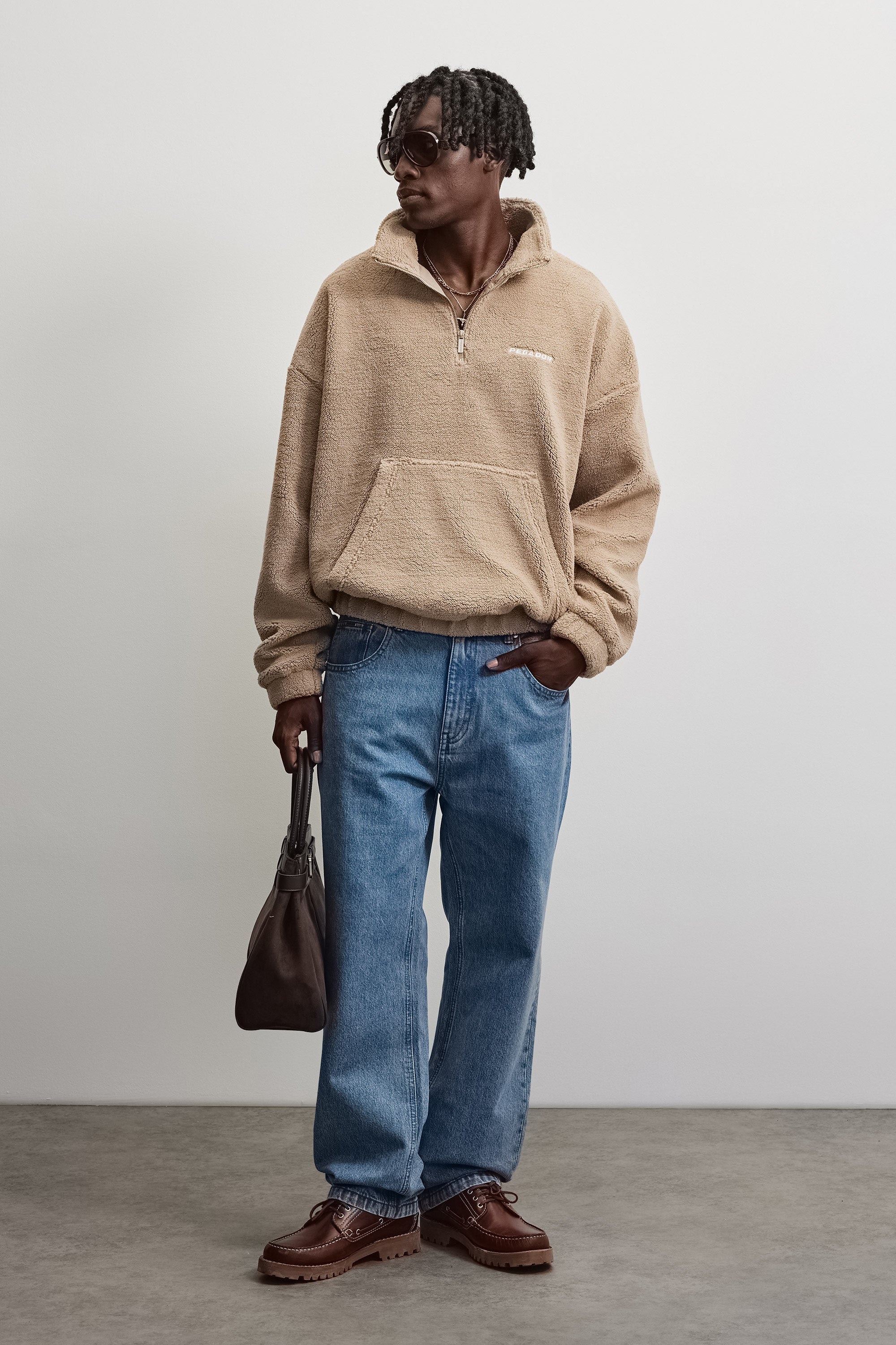 PEGADOR Sweat-shirt »Puka Teddy Half Zip Sweater«, Kunstfaser, regular fit
