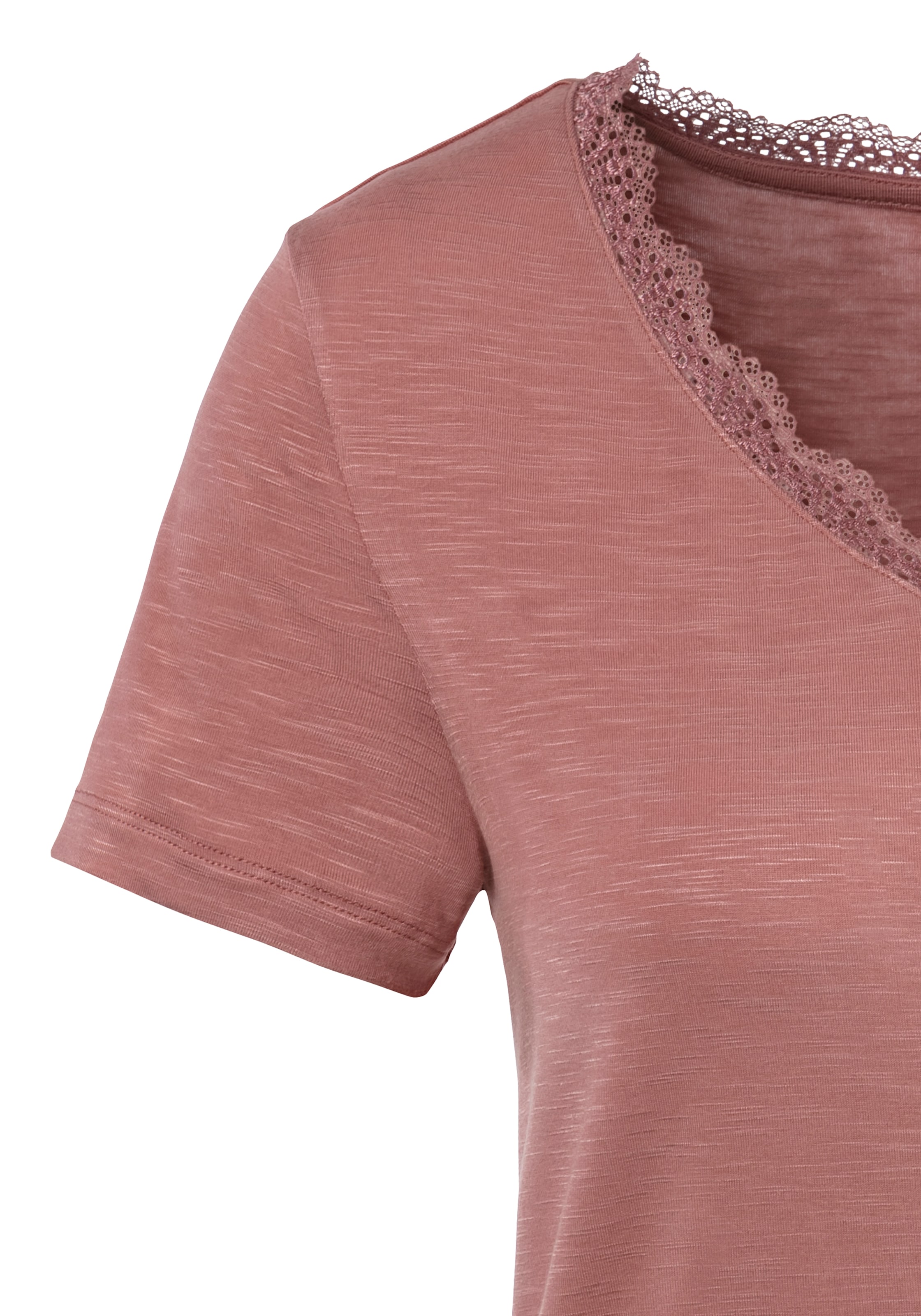 LASCANA T-Shirt, (Packung, 2 tlg.), mit zarter Spitze am Ausschnitt  versandkostenfrei auf