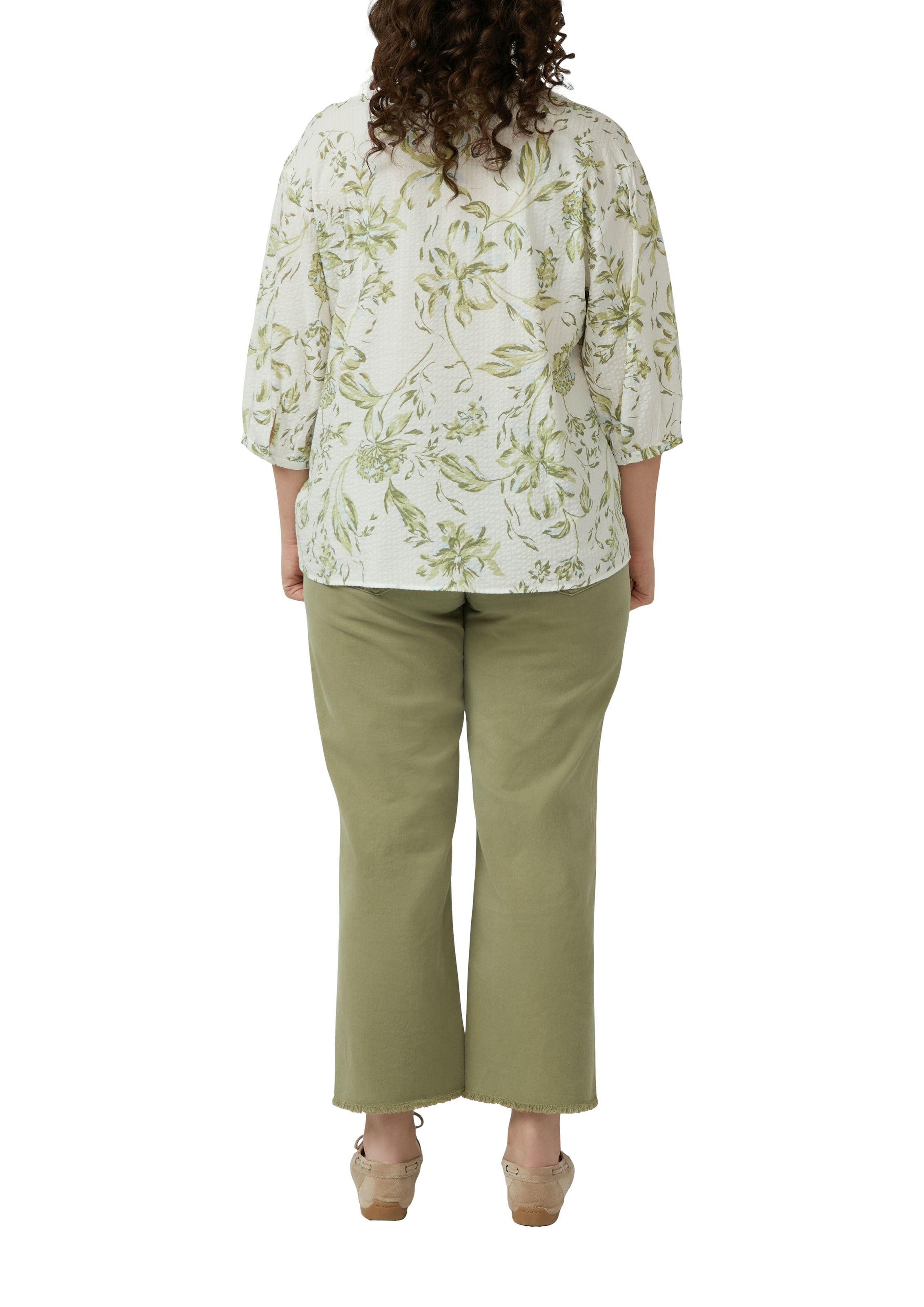 s.Oliver CURVE Blouse à enfiler manches 3/4 en viscose / grandes tailles