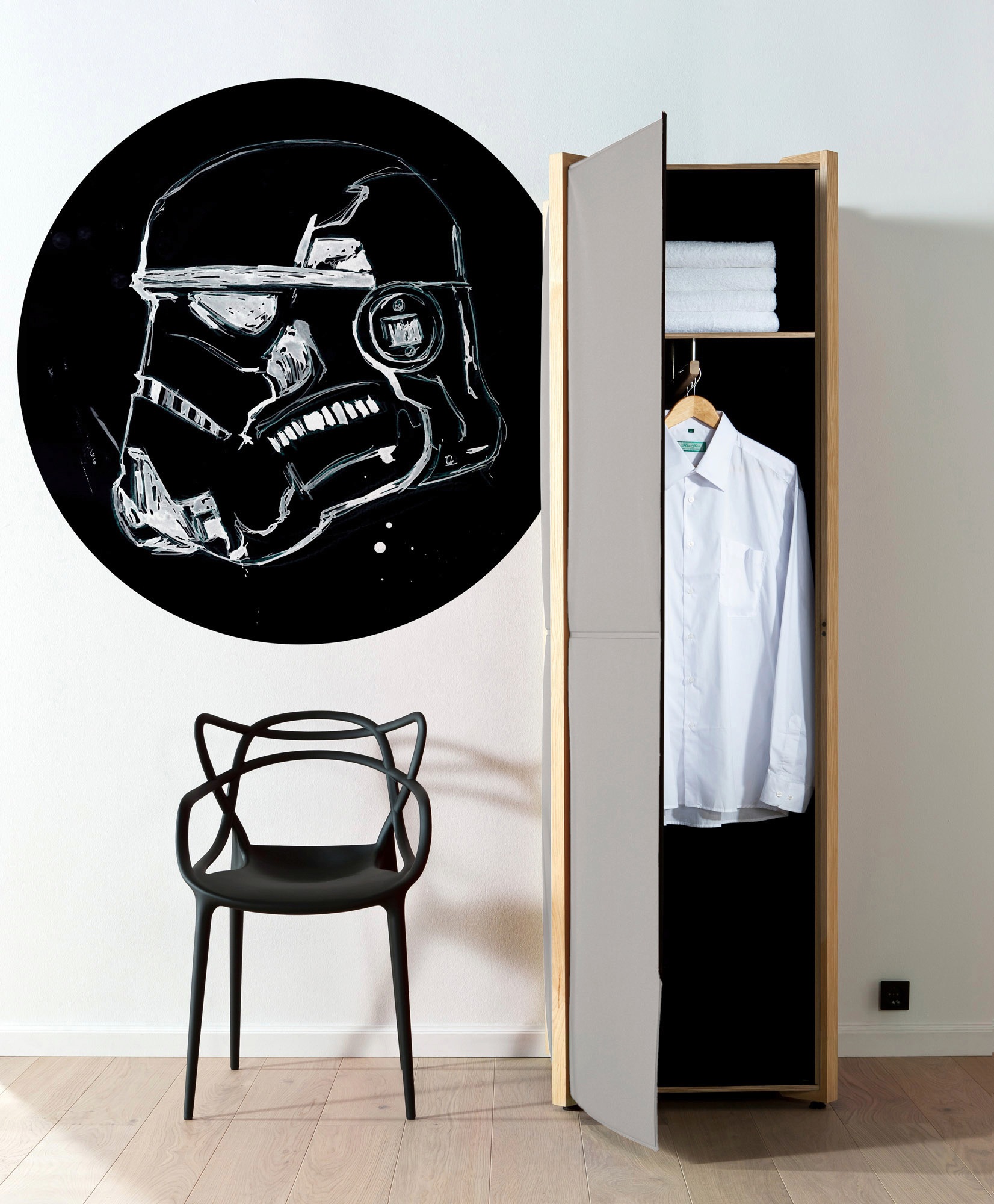 Komar Fototapete »Vlies selbstklebend - Star Wars Ink Stormtrooper - Grösse 125 x 125 cm«, bedruckt, Kinderzimmer