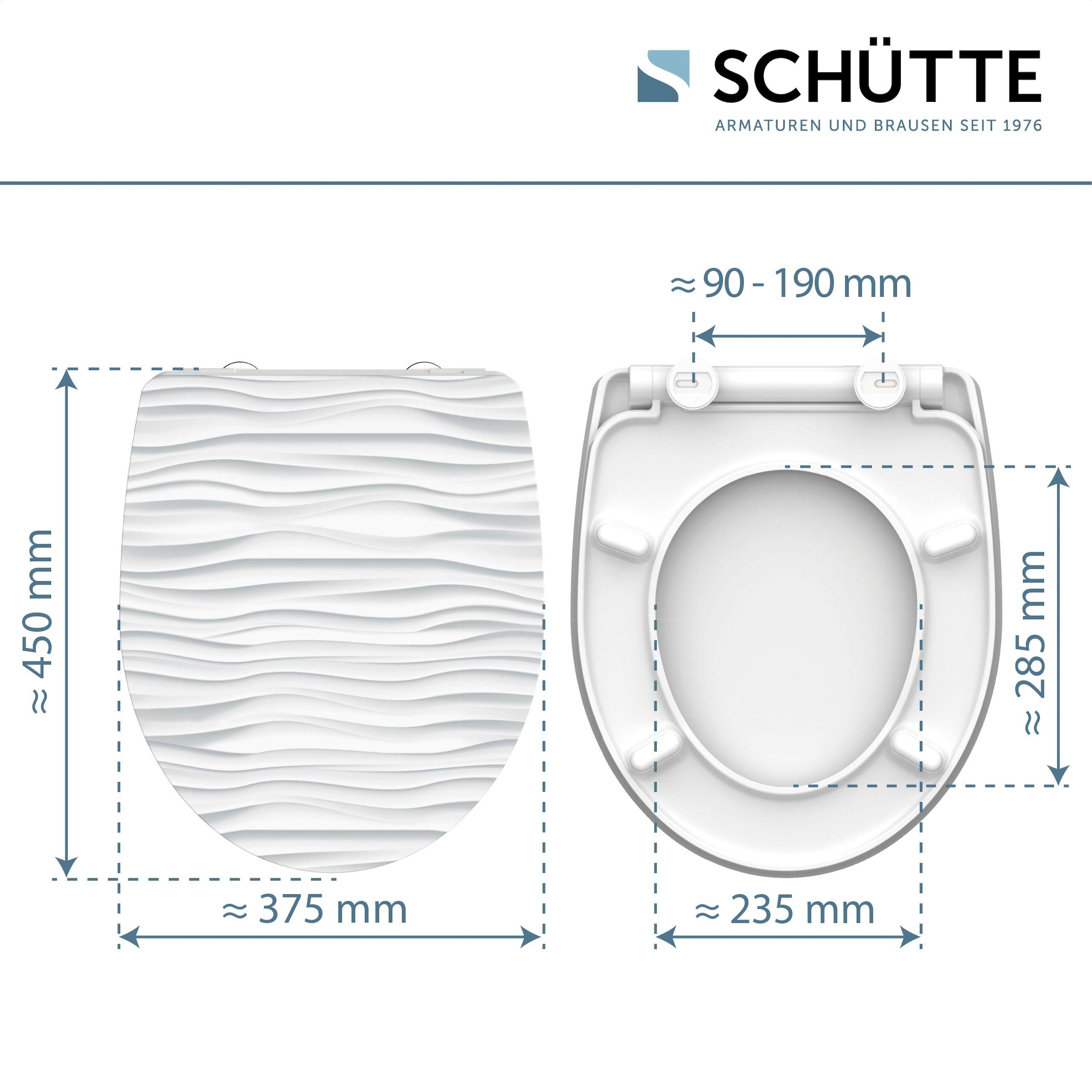 Schütte WC-Sitz »White Wave«, Duroplast, mit Absenkautomatik und Schnellverschluss, High Gloss