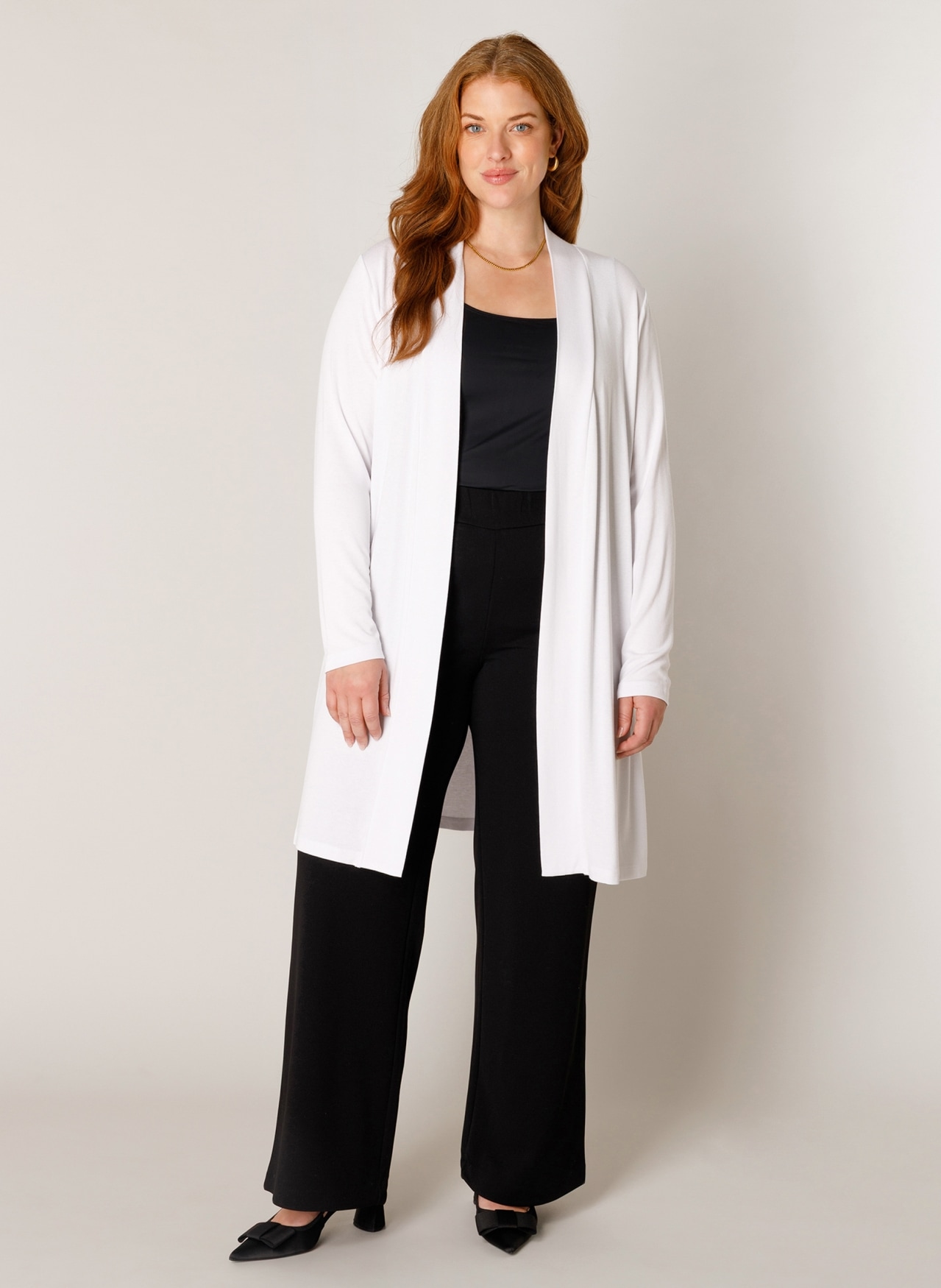 Base Level Curvy Cardigan long »Ayla Long« maille douce et moulante