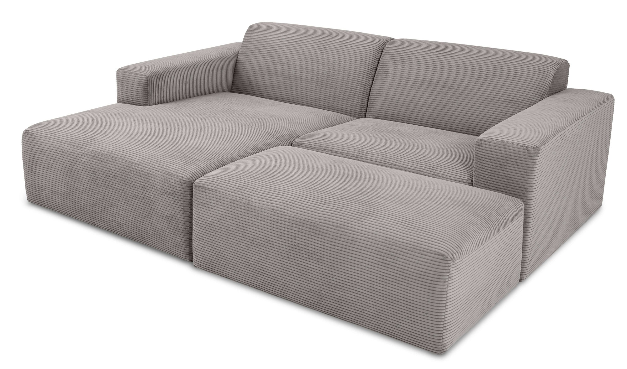 INOSIGN Ecksofa »Koa,228cm, L-Form, Modulsofa, Webstoff, Cord«, Designsofa, Set, Hocker inklusive, weicher Lounge-Sitzkomfort