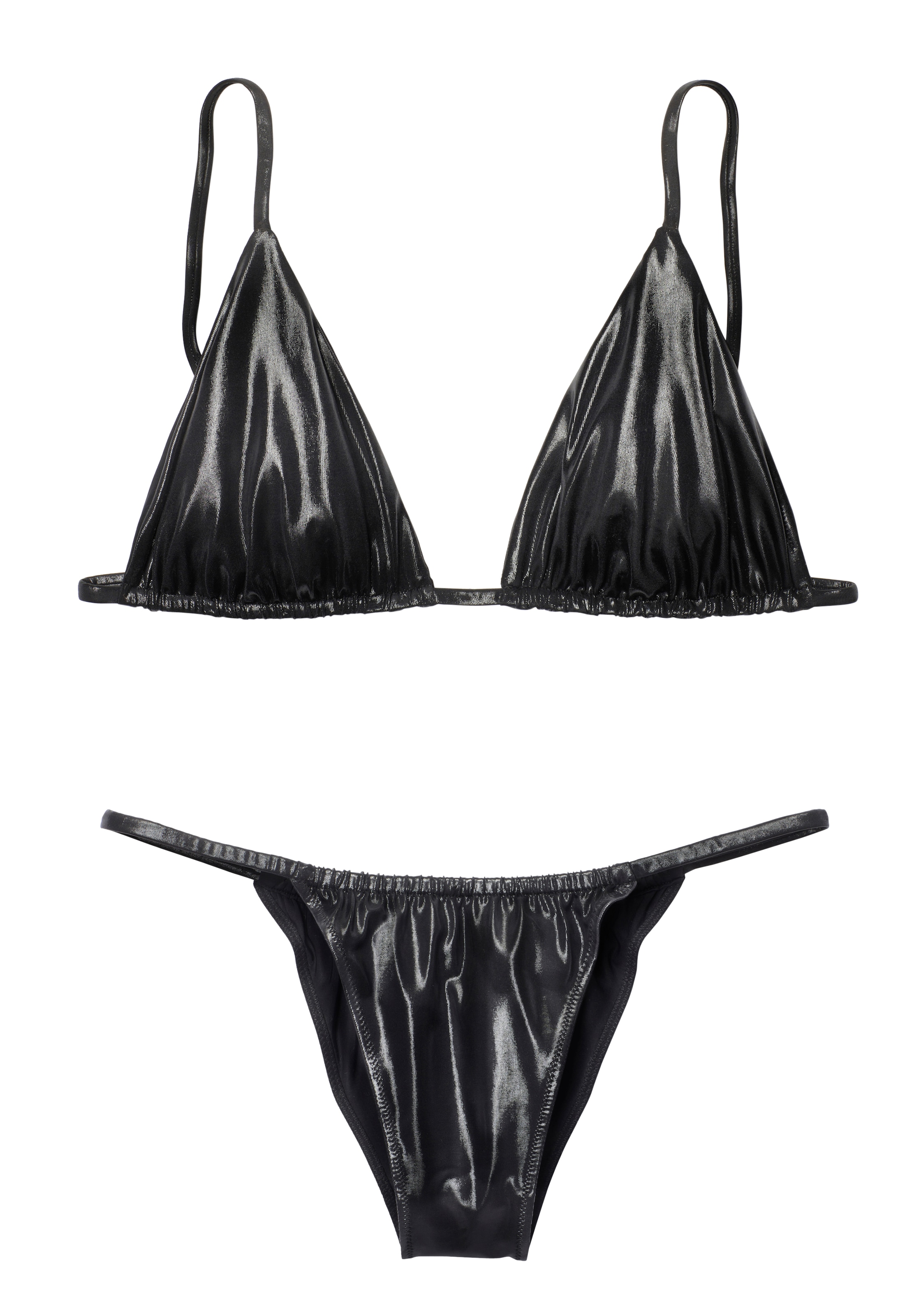 petite fleur gold by Lascana Ensemble : soutien-gorge bralette »glänzendes Material in Lederoptik« Ensemble,  sexy Dessous Set, sexy Unterwäsche, Reizwäsche Damen