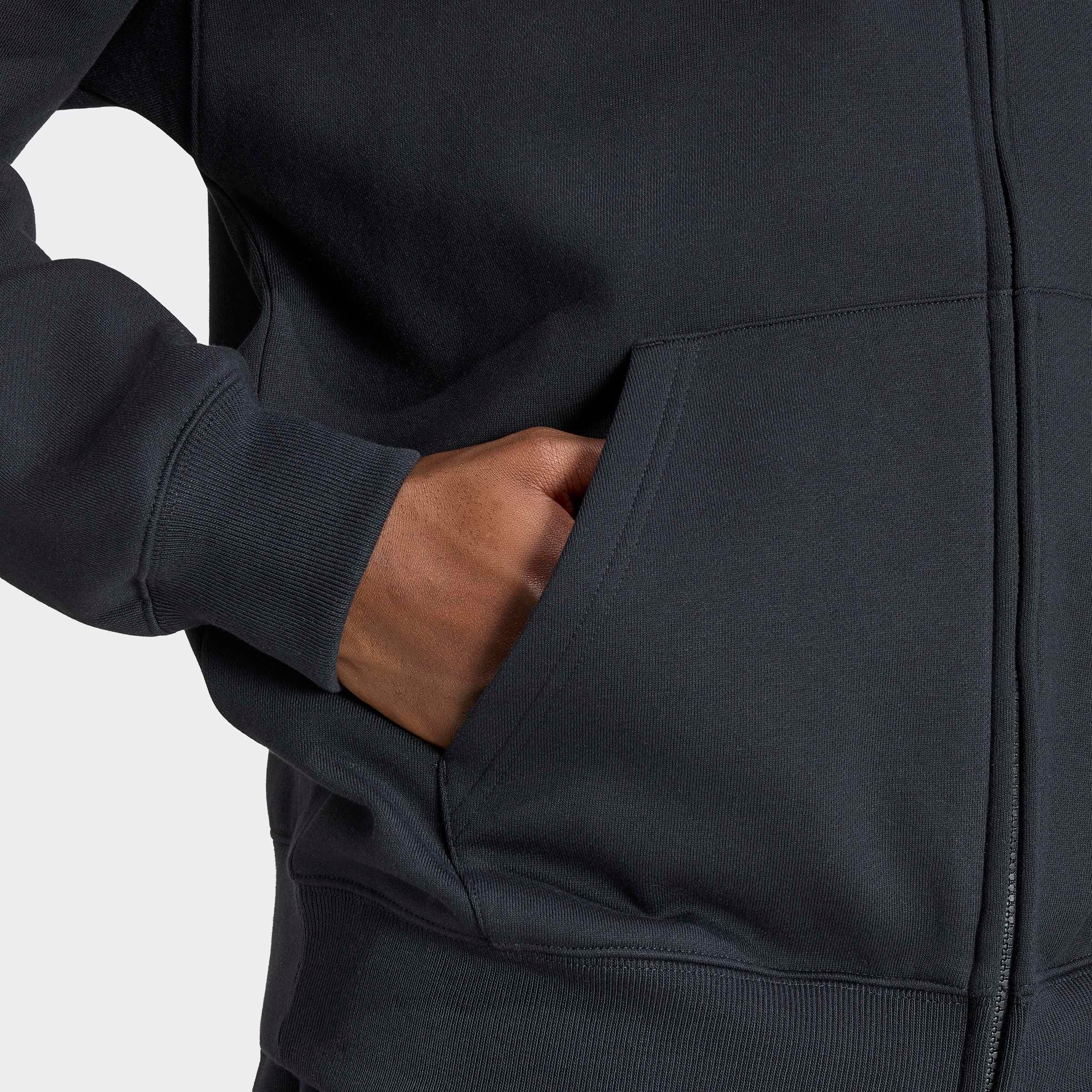 adidas Originals Sweat à capuche »TREFOIL ESSENTIALS HOODIE, LOCKER GESCHNITTEN, MIT DURCHGEHENDEM REISS«, avec cordon, longueur normale

