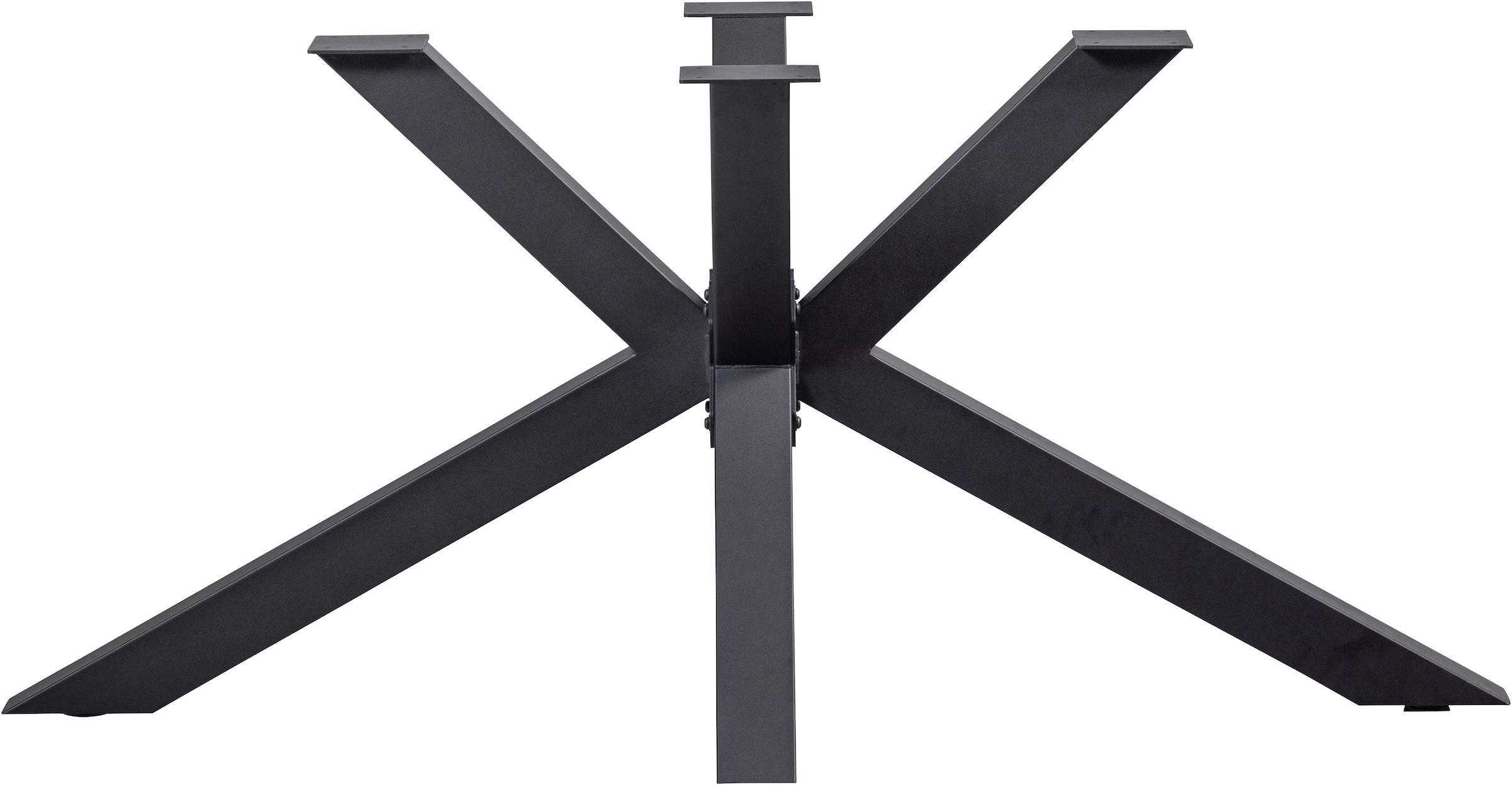 WOOOD Pied de table »Tablo Kreuzform Metall mit Pulverbeschichtung B 159 x T 77 x H 72 cm« Capacité de charge 150 kg, forme croisée compacte, facile à monter