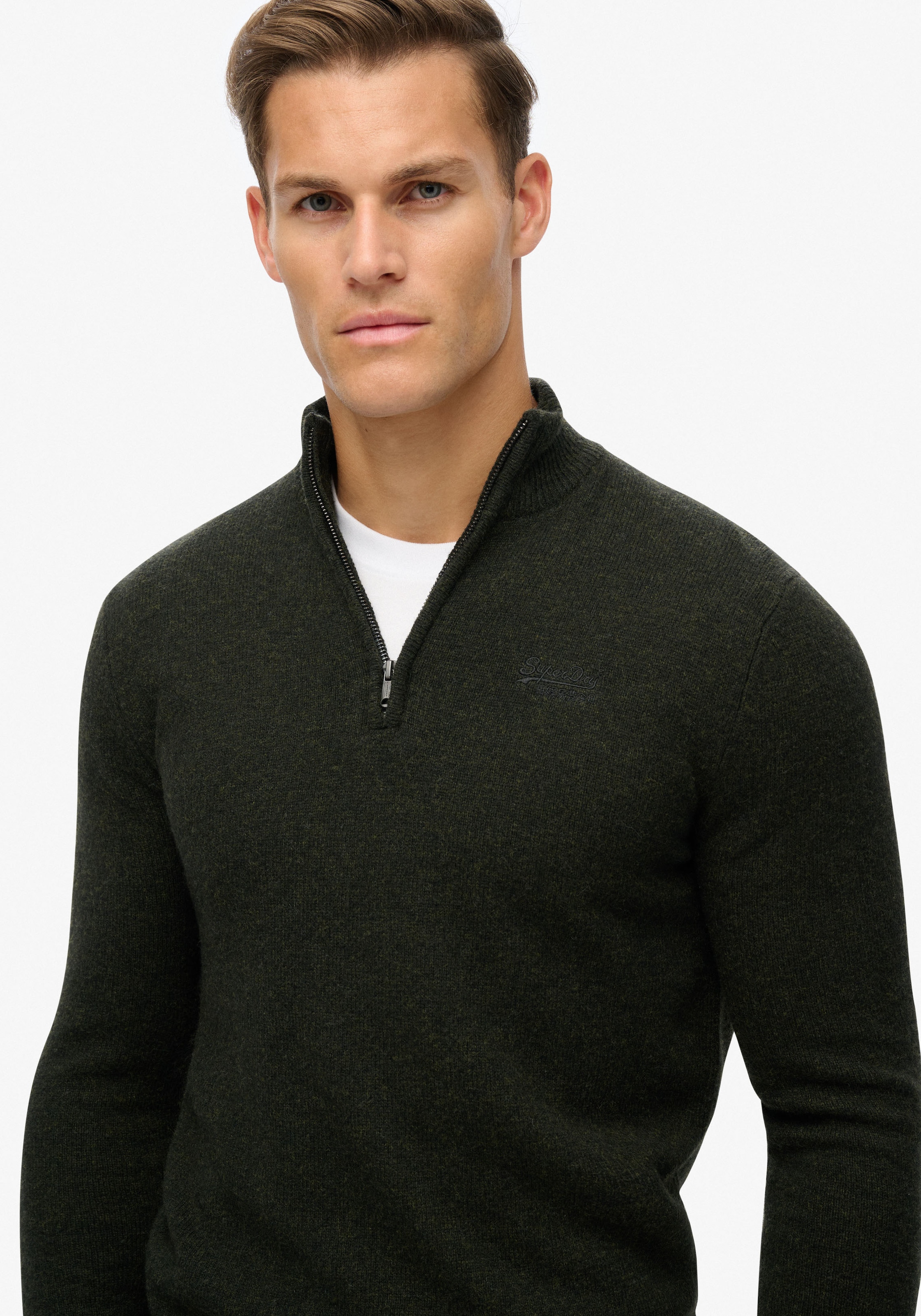 Superdry Strickpullover »ESSENTIAL EMB KNIT HALF ZIP«