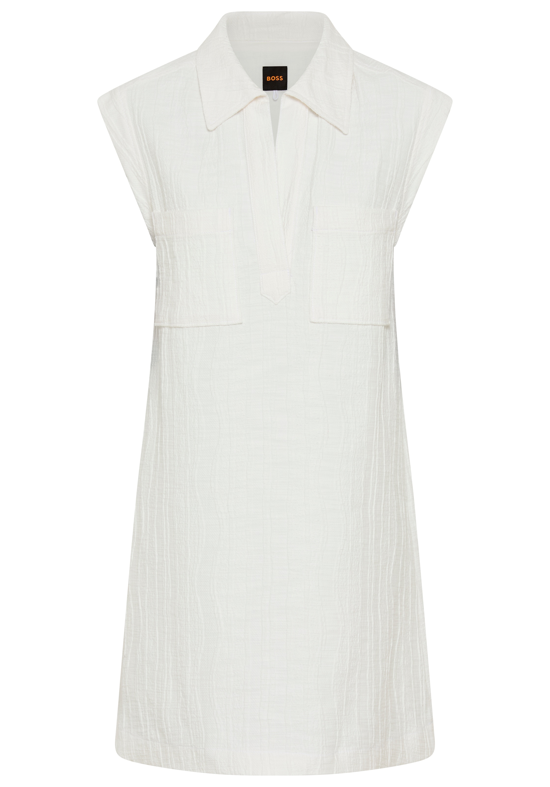 BOSS ORANGE Mini-robe »Daratela Premium Damenmode« Poches poitrine avec col à revers, sans manches