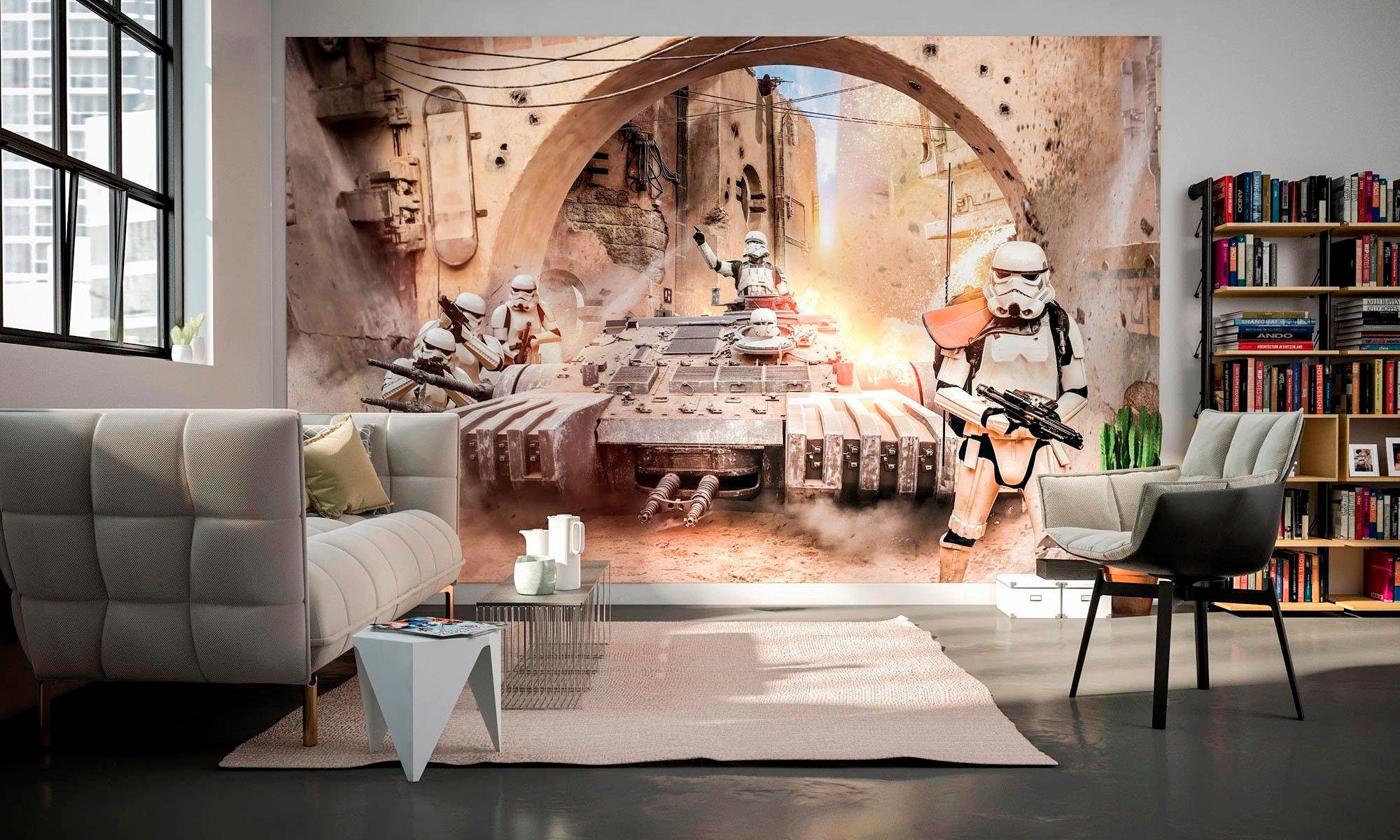 Komar Vliestapete »Digitaldruck Vlies - Star Wars Tanktrooper - Grösse 400 x 250 cm«, bedruckt, Kinderzimmer