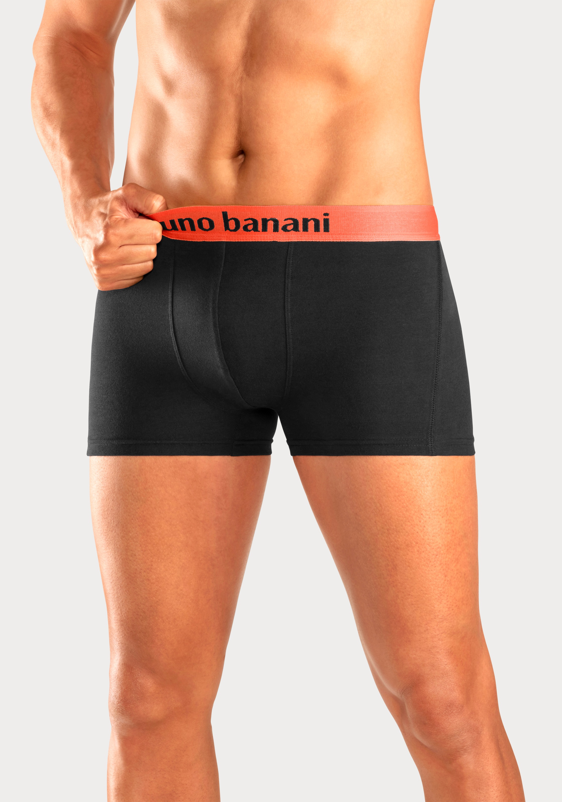 Bruno Banani Boxer »Boxershorts für Herren«, (Packung, 4 St.), mit farbigen Marken-Schriftzug am Bündchen