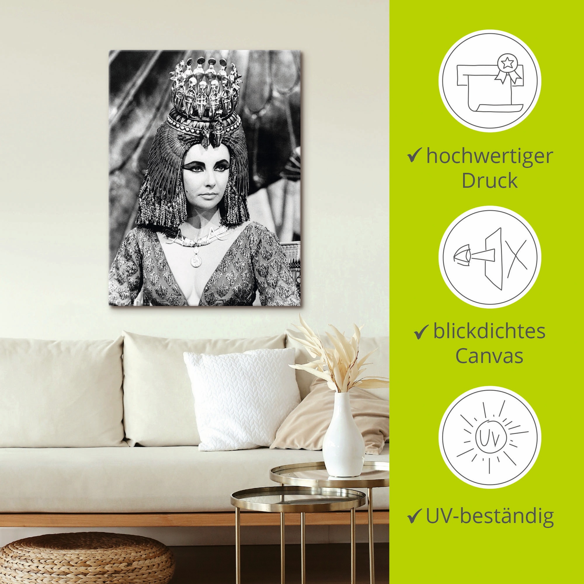 Artland Tableau sur toile »Kleopatra, 1963« 1 cuis tlg. auf Holzrahmen gespannt