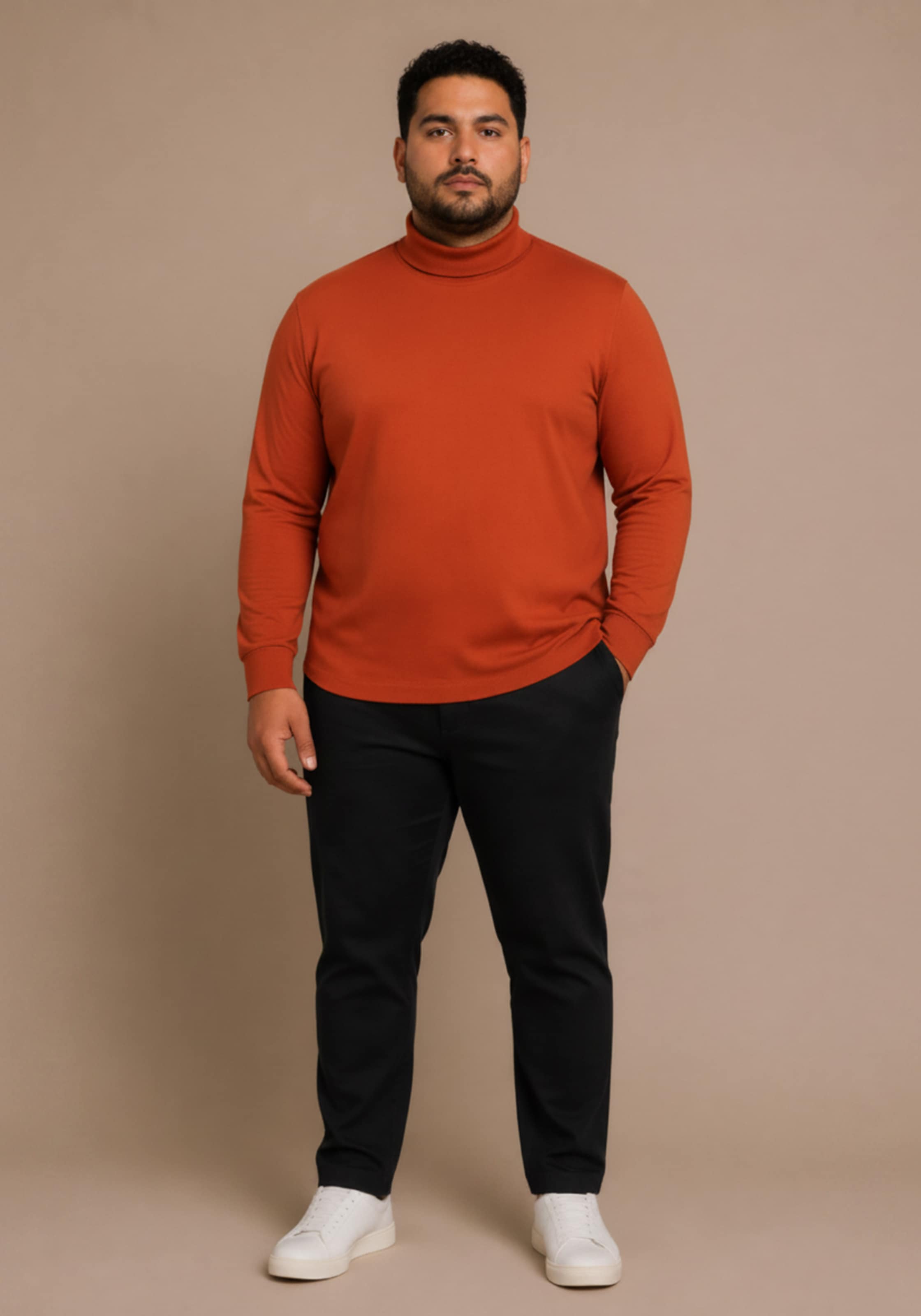 Man's World Plus Rollkragenshirt »auch in Grosse Grössen bis Gr. 7XL Bauch-Fit« Regular Fit, Langarm, unifarbenes Basic-Stil