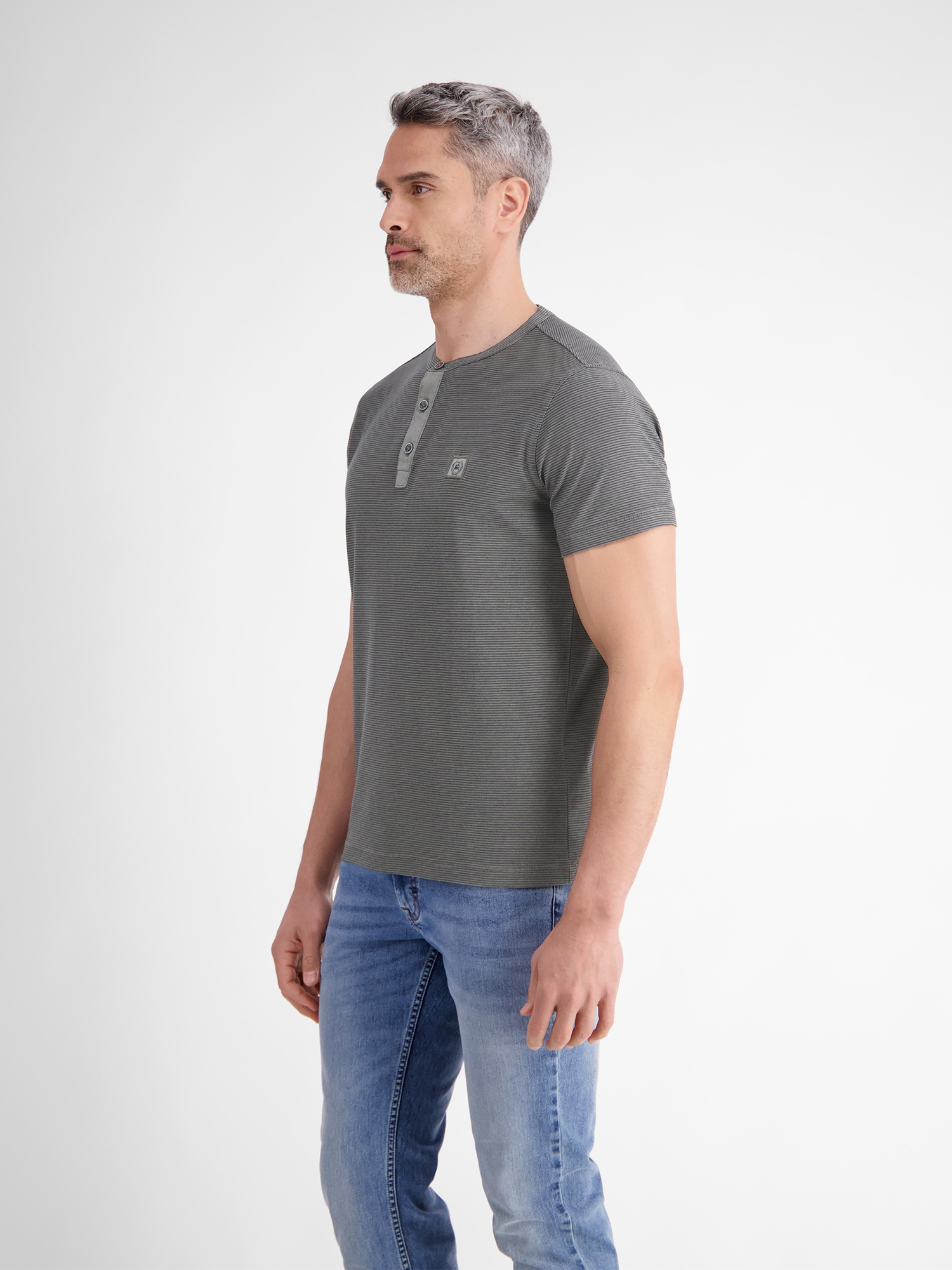 LERROS Henleyshirt »LERROS Herren Serafino-Shirt, gestreift«