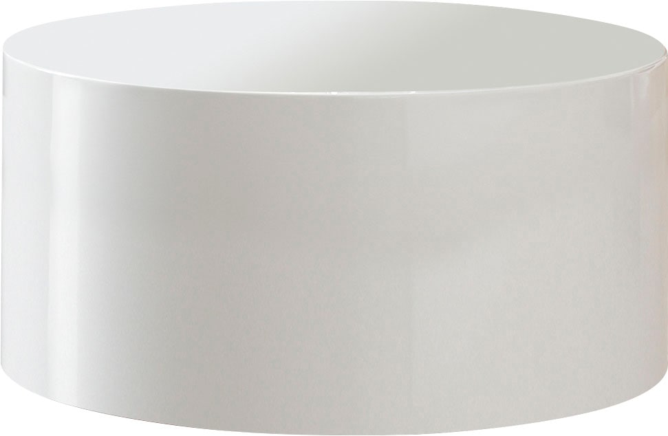 Image of SalesFever Couchtisch "Design-Couchtisch Hochglanz weiss, Ø 60 cm" Moderner Wohnzimmertisch aus Holz Hochglanz lackiert