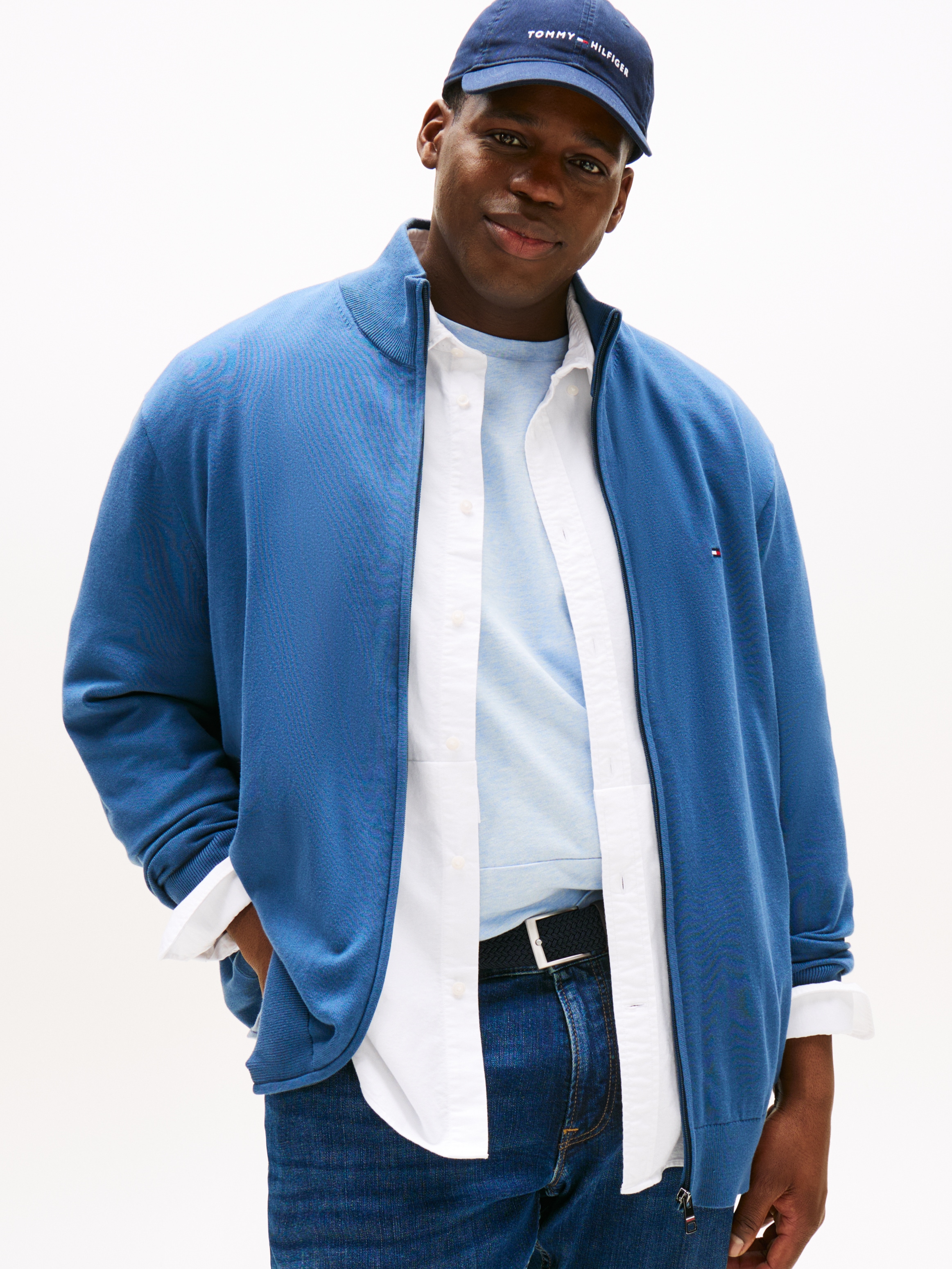 Tommy Hilfiger Big & Tall Strickjacke »BT-ESSENTIAL COTTON ZIP THRU-B«, Grossen Grössen