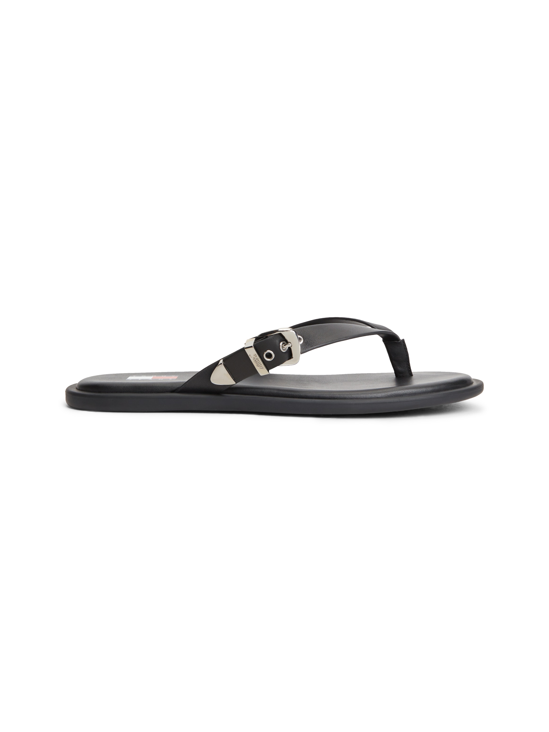 Tommy Jeans Séparateur d'orteils »TJW FLAT LEATHER SANDALS«  Dianette, chaussure de plage, chaussure à enfiler avec boucle réglable