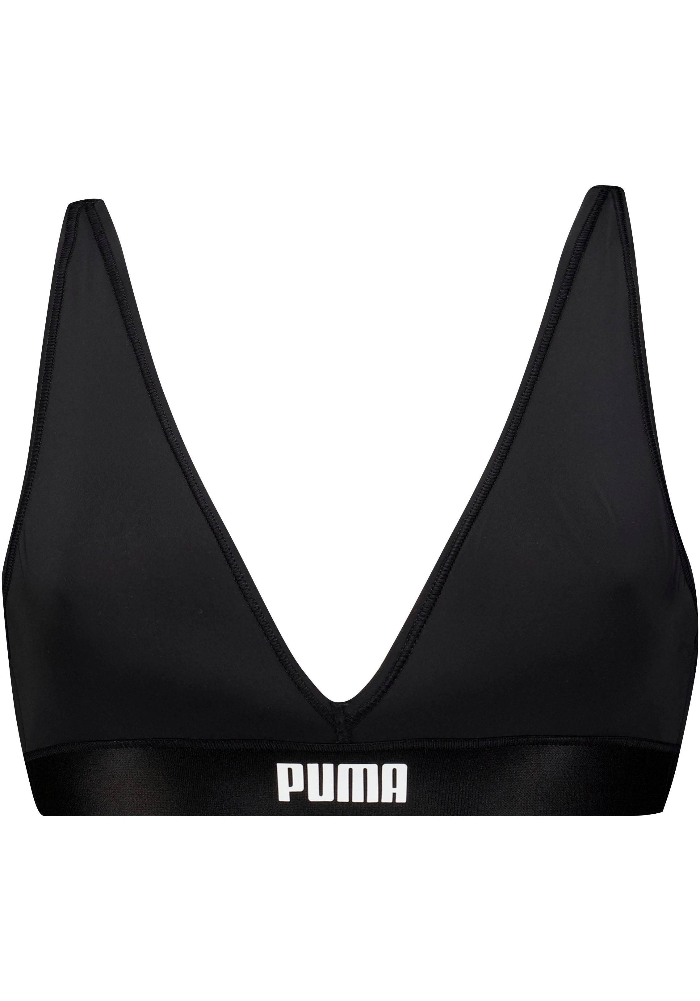 PUMA Triangel-BH »PUMA WOMEN PADDED TRIANGLE TOP«, (1 tlg.), Short Top mit tiefem V-Ausschnitt im Sale-Puma 1