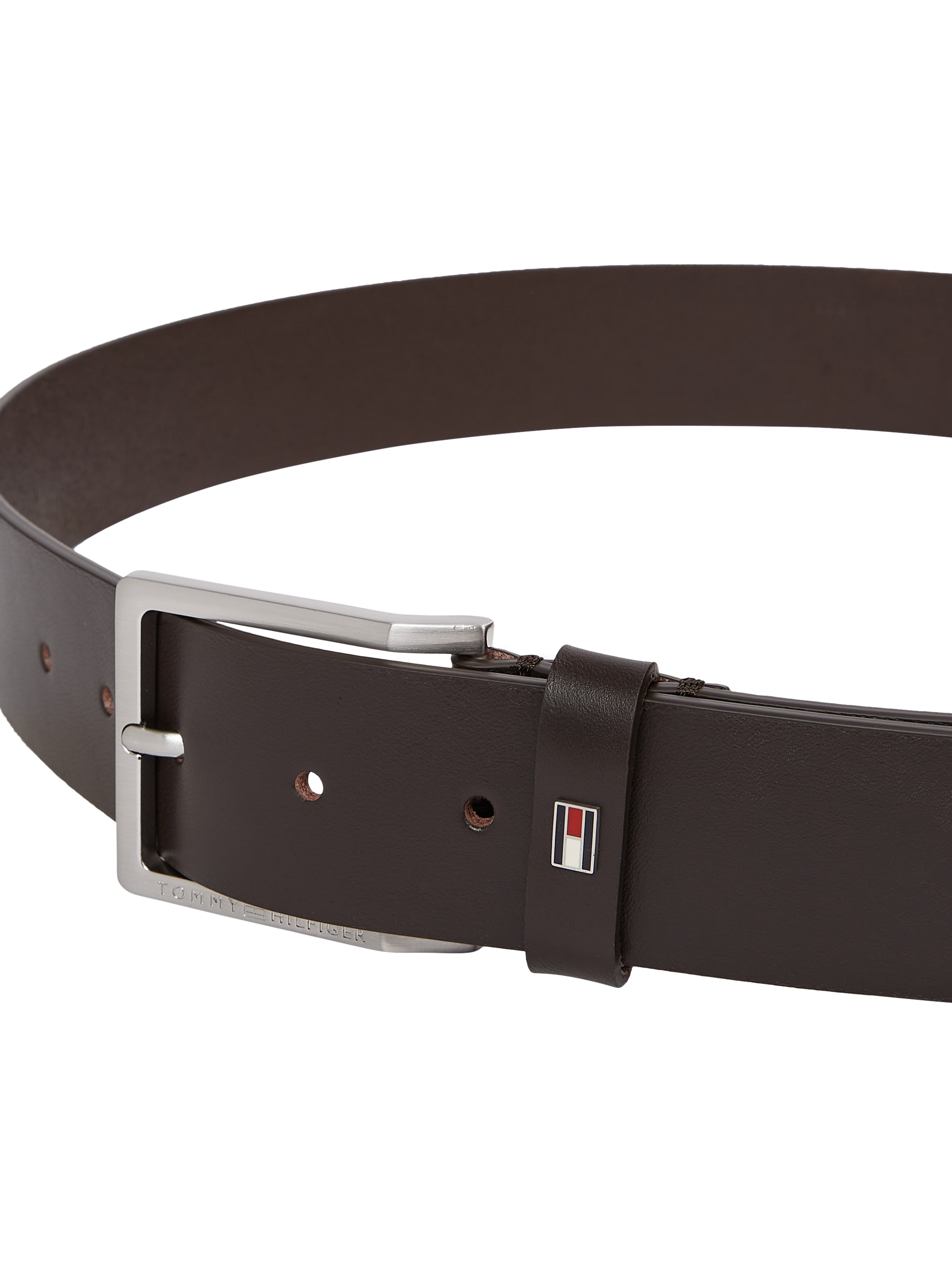 Tommy Hilfiger Ledergürtel »OLIVER 4.0«, Grössenverstellbar, Markenlogoemblem aus Metall