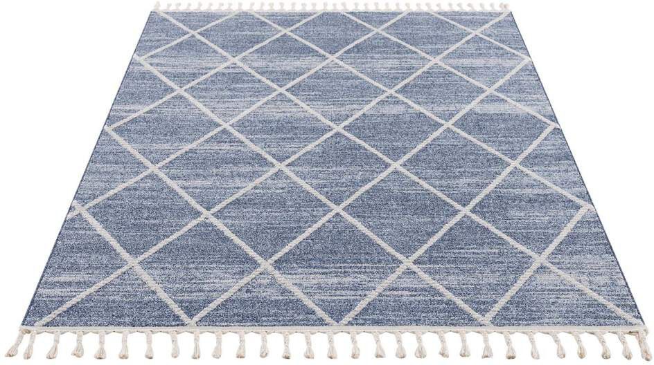 Image of Carpet City Teppich »Art 2646«, rechteckig, 7 mm Höhe, Kurzflor, mit Kettfäden, Rauten-Optik, ideal für Wohnzimmer & Schlafzimmer bei Ackermann Versand Schweiz