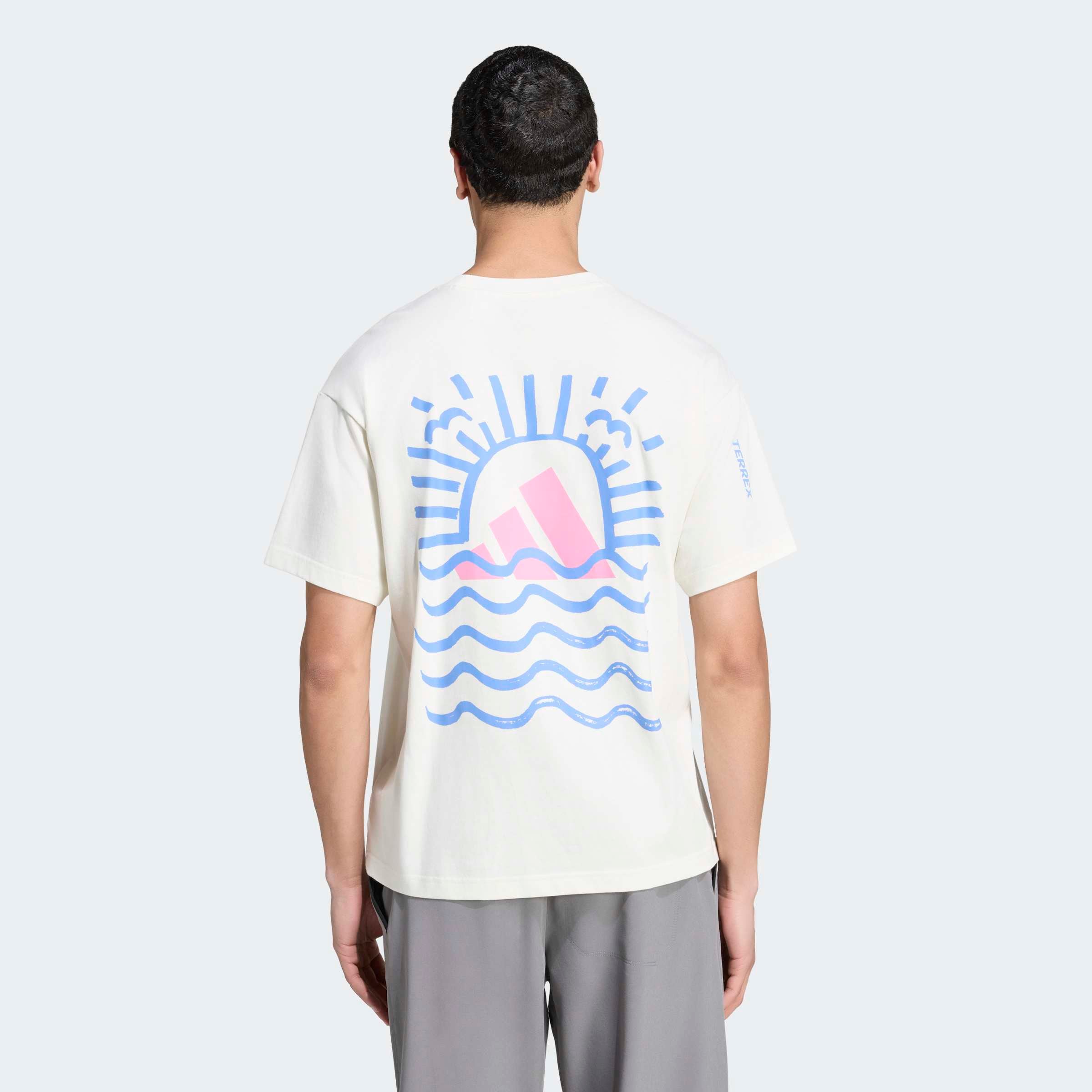 adidas TERREX »ELEMENTS GRAPHIC« sportlicher Stil, aus Baumwolle, mit Rundhalsausschnitt, Kurzarm