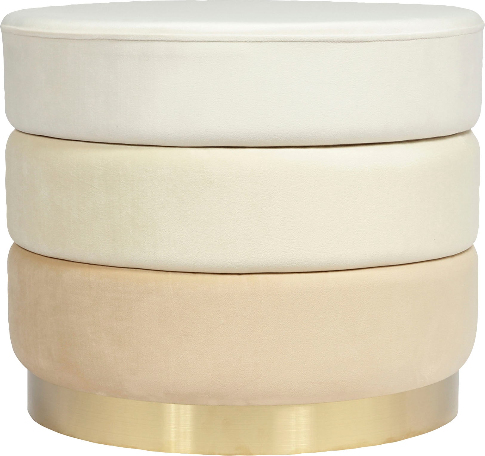 Kayoom Sitzhocker »Hocker Elyse, Edler Touch durch goldfarbenenen Sockel«, (1 St.), samtweich, hochwertig, Perfekt aufeinander abgestimmte Farben