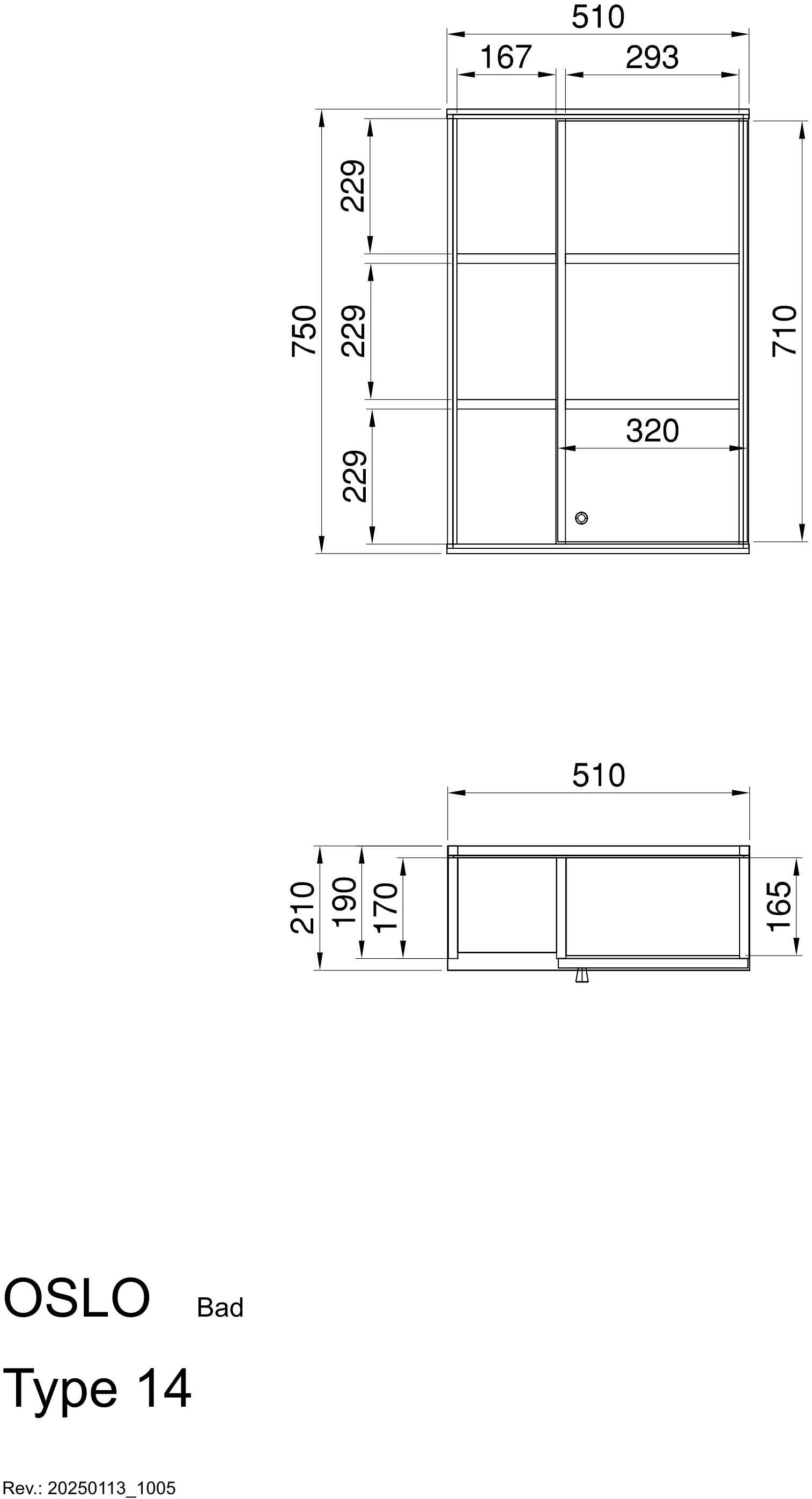 Home affaire Hängeschrank »Oslo, Badschrank mit Knopfgriff, Wandschrank im skandinavischen Design« in der Türfarbe Weiss oder Grau verfügbar, ausreichend Stauraum