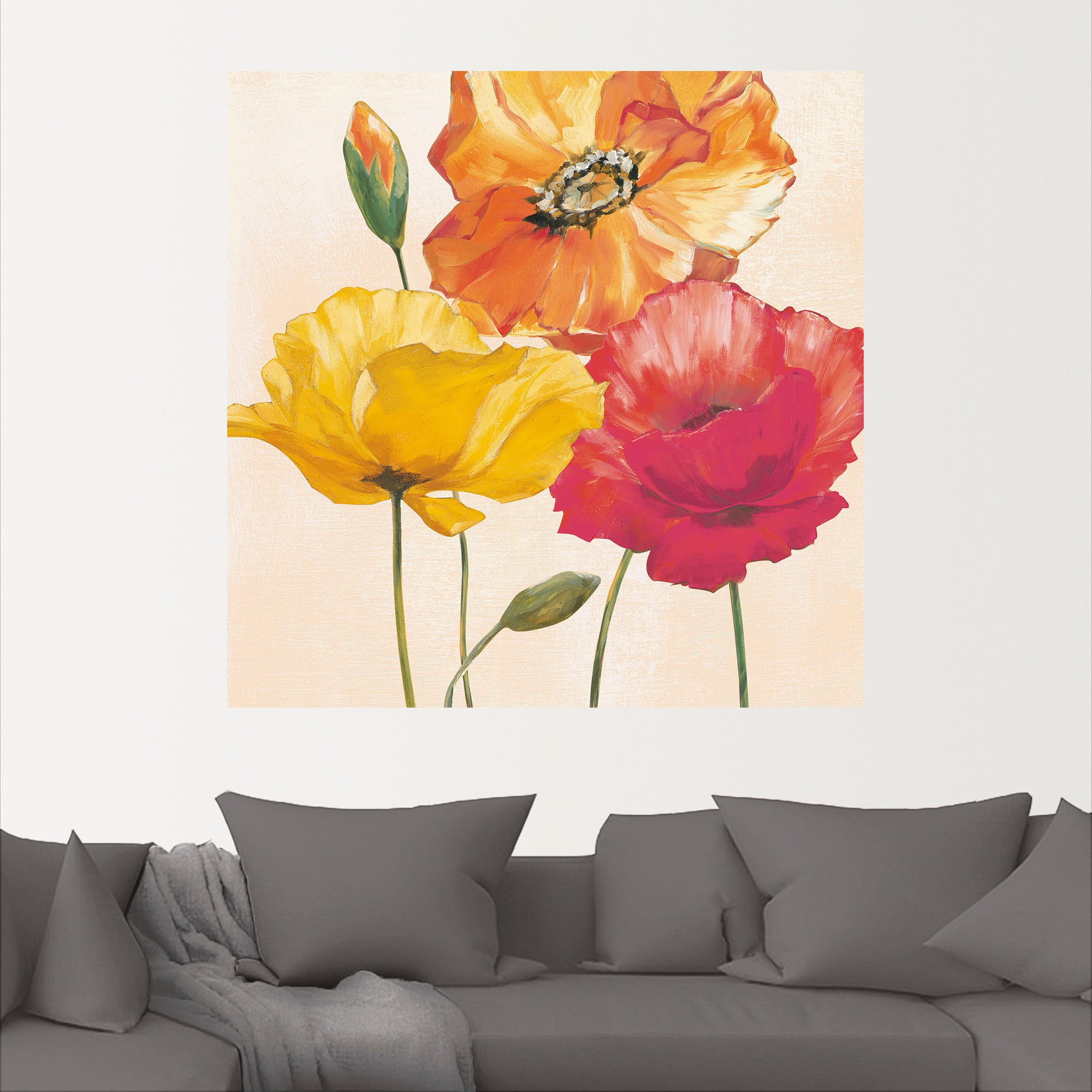 Artland Wandbild »Bunte Mohnblumen I«, Blumenbilder, (1 St.), als Alubild, Outdoorbild, Leinwandbild, Poster, Wandaufkleber