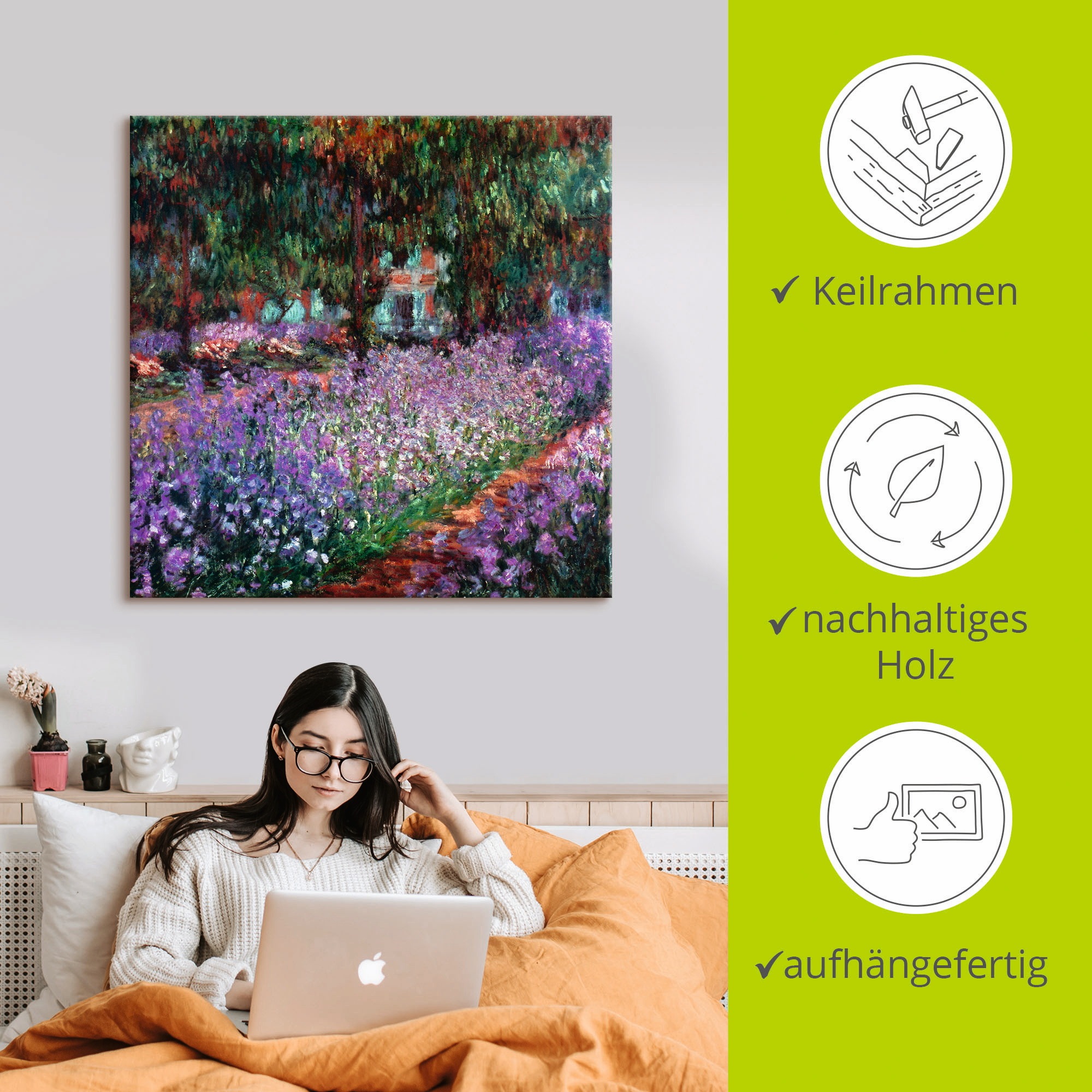 Artland Wandbild »Der Garten des Künstlers bei Giverny«, Garten, (1 St.), als Alubild, Outdoorbild, Leinwandbild in verschied. Grössen