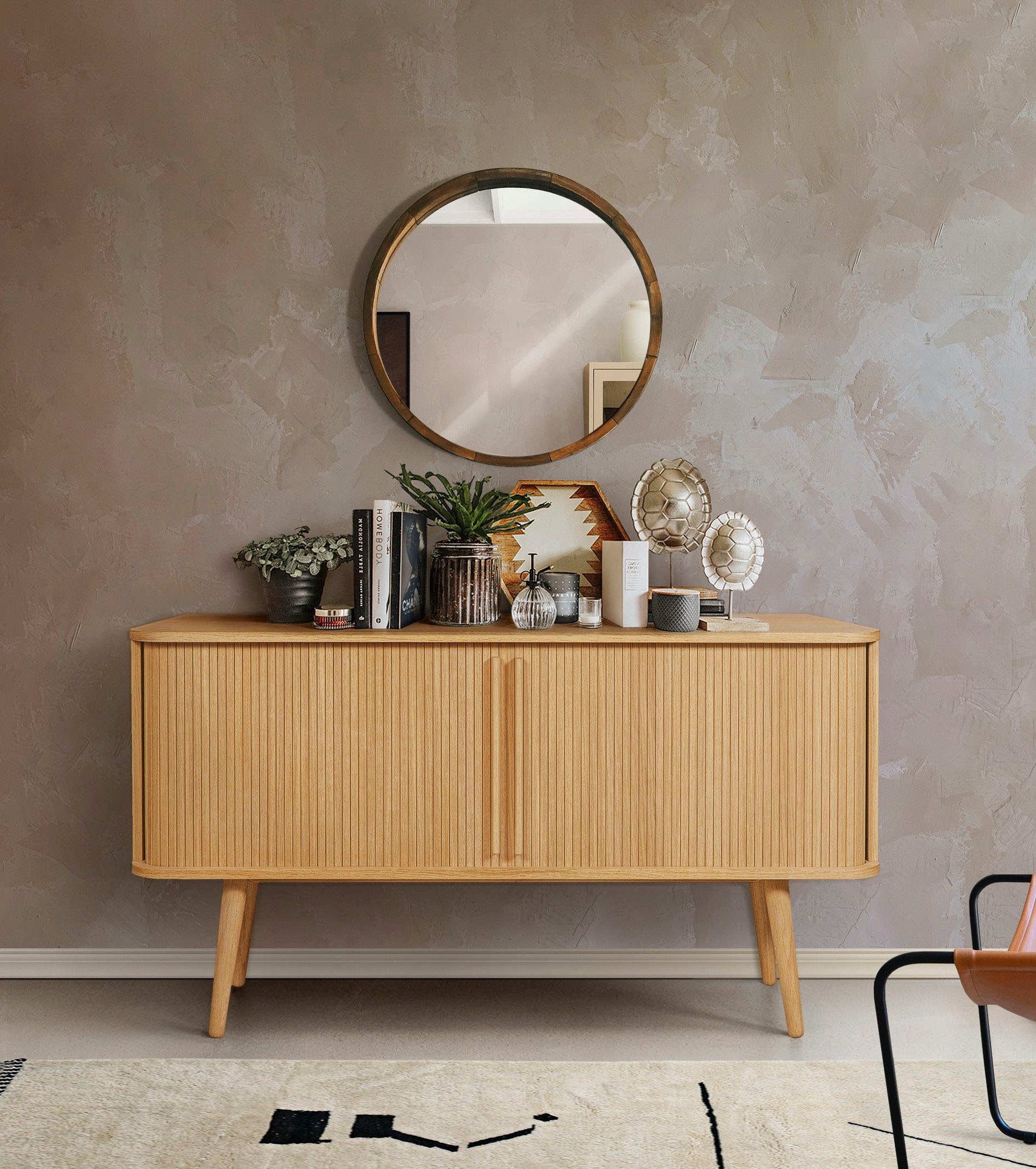 Image of Woodman Sideboard "Rove" Kommode besonderes Design, Breite 138 cm, mit Eichenholzfurnier, FSC