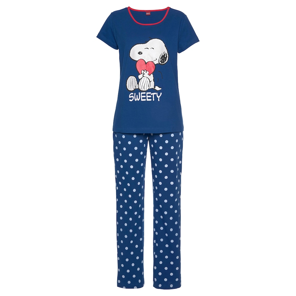 Peanuts Pyjama, (2 tlg.), mit Snoopy-Druck und Pünktchen-Hose