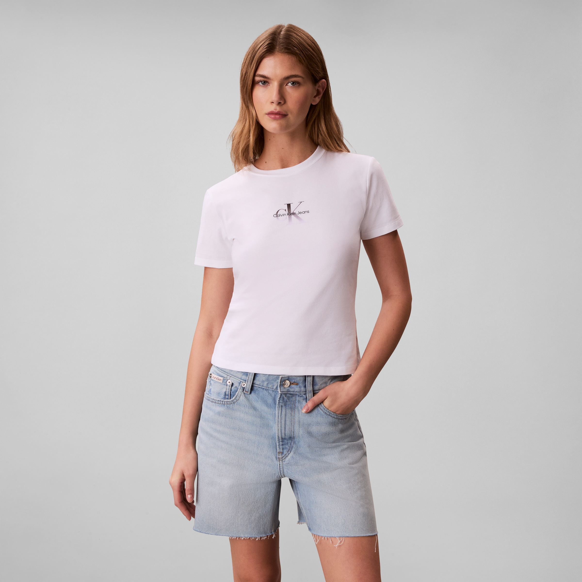 Image of Calvin Klein Jeans T-Shirt "GRADIENT MONOLOGO SLIM TEE" Regular fit mit Rundhalsausschnitt