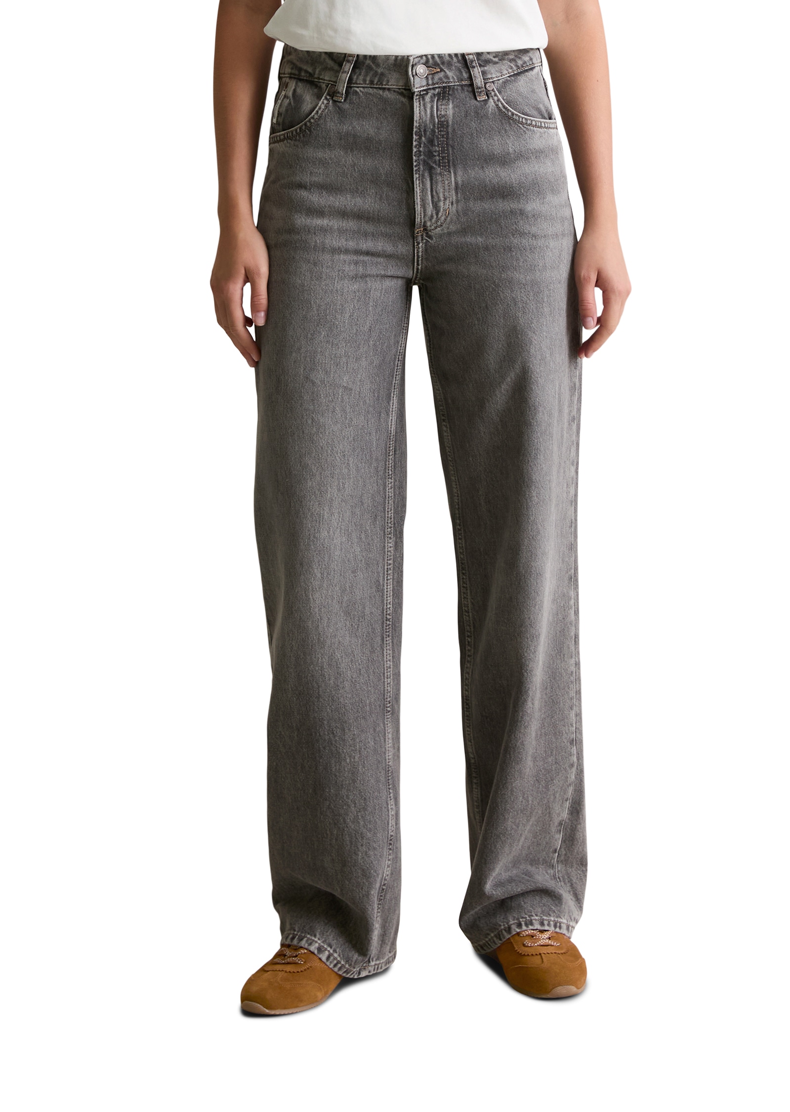 Image of Marc OPolo DENIM Weite Jeans "Tomma" aus Bio-Baumwolle ohne Stretch, High Waist