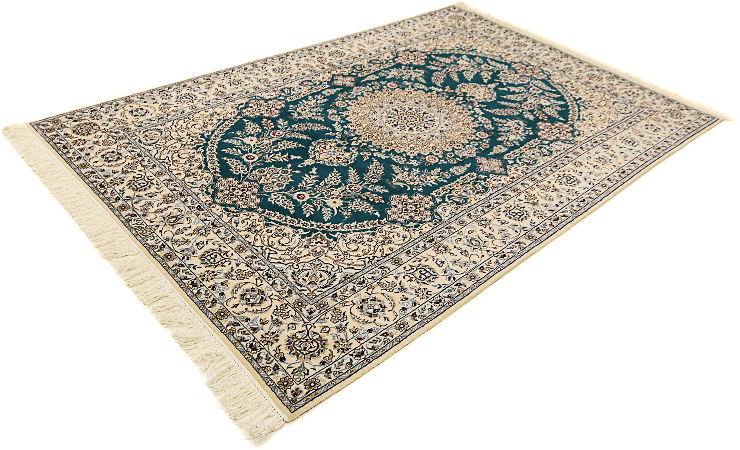 Image of morgenland Orientteppich »Perser - Nain - Premium - 234 x 156 cm - dunkelblau«, rechteckig, 6 mm Höhe, Wohnzimmer, Handgeknüpft, Einzelstück mit Zertifikat bei Ackermann Versand Schweiz