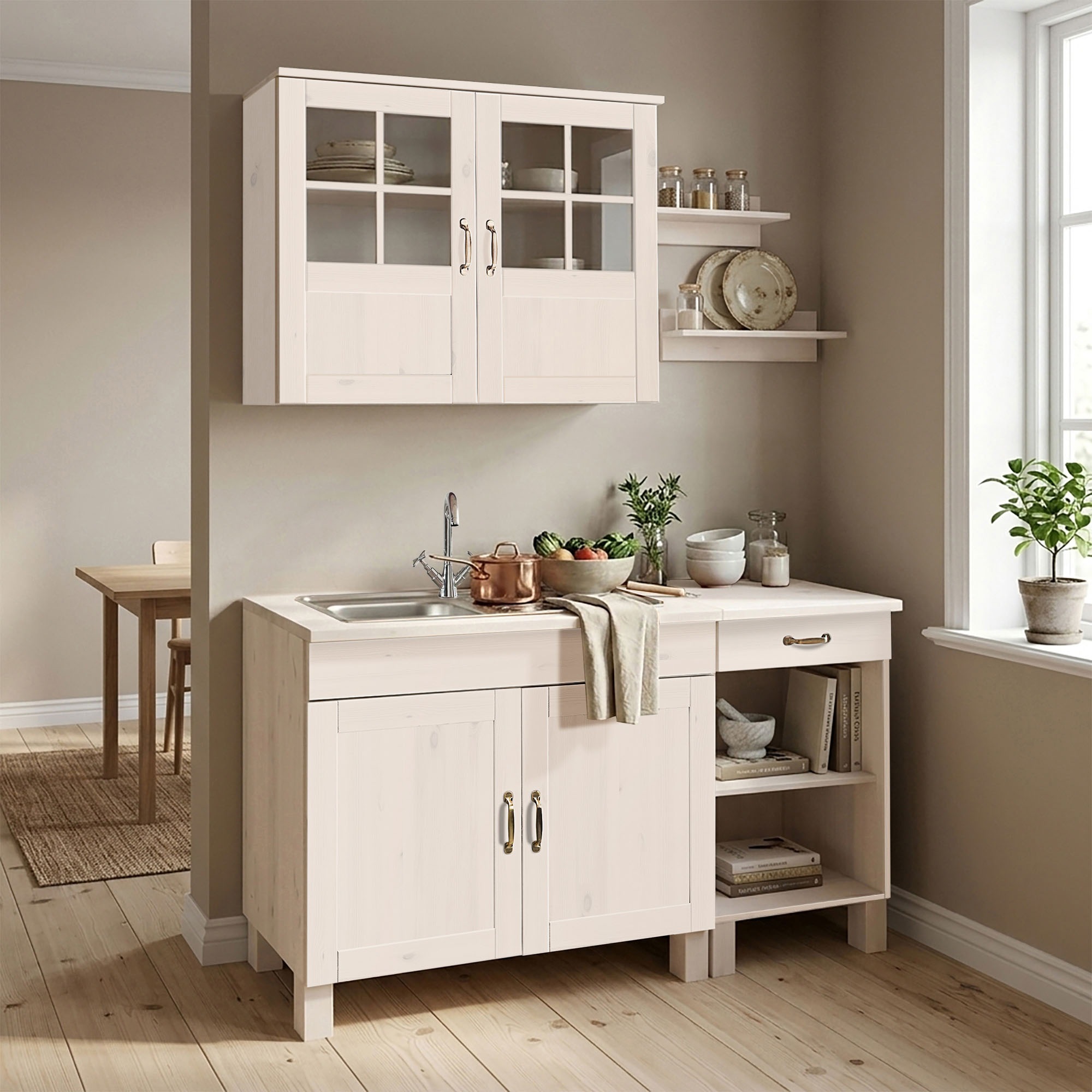 Home affaire Kitchenette »Alby« largeur 150 cm, en 2 profondeurs, sans appareils électriques