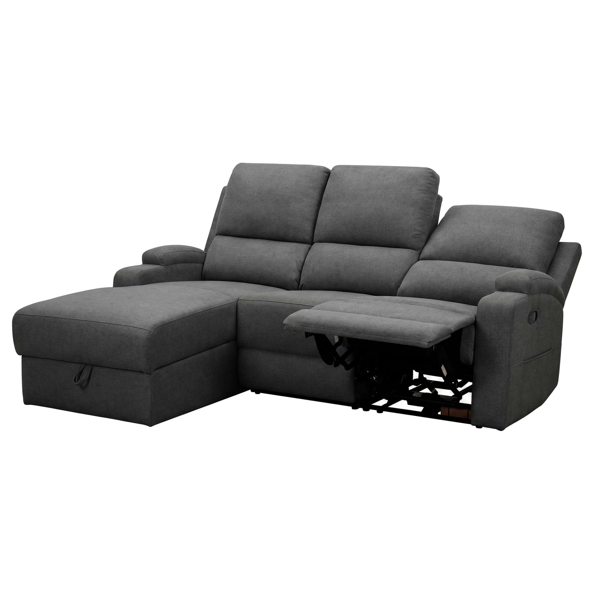 GOODproduct »NAPORI Struktur-Bezug, L-Form, 210cm, man./elektr. Relaxfunktion« USB-A bei elektr. Variante, Staukasten, Seitentasche u. Federkern