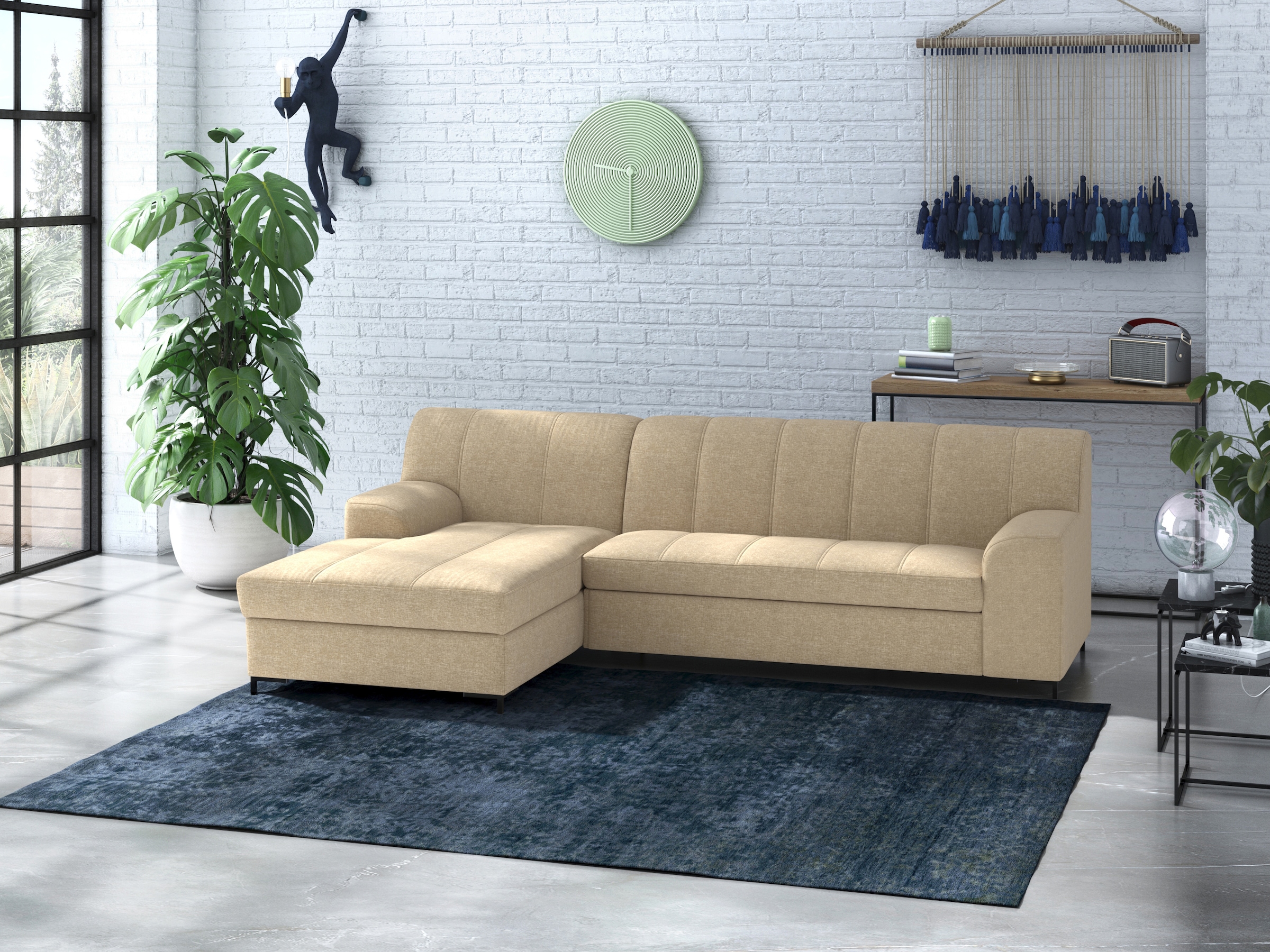 Image of Home affaire Ecksofa "Balme L-Form" Inkl. Zierkissen, wahlweise mit Bettfunktion