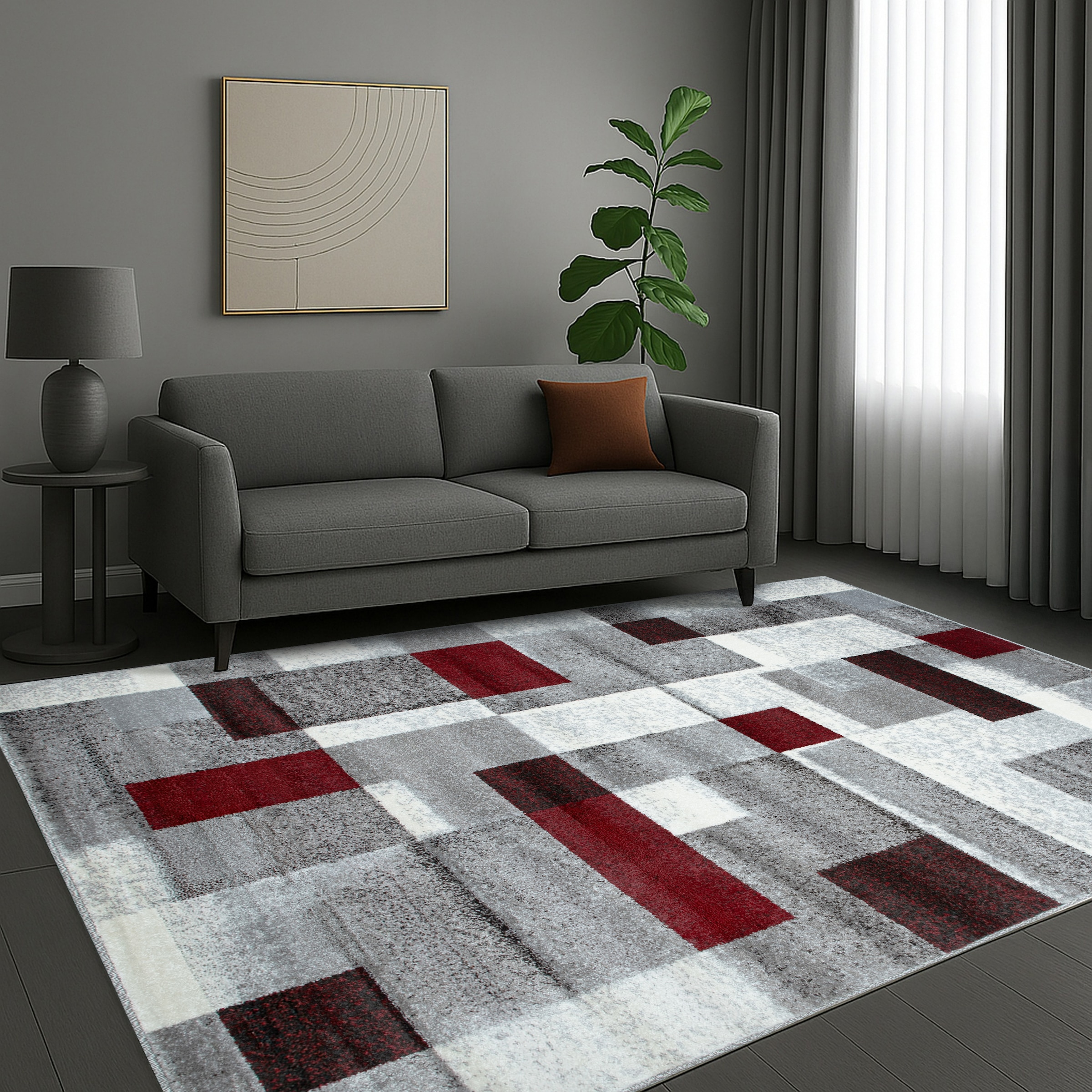 GOODproduct Tapis »Corine« Rectangulaire 9 mm Höhe Avec poil particulièrement doux, poil ras, design moderne à carreaux,
