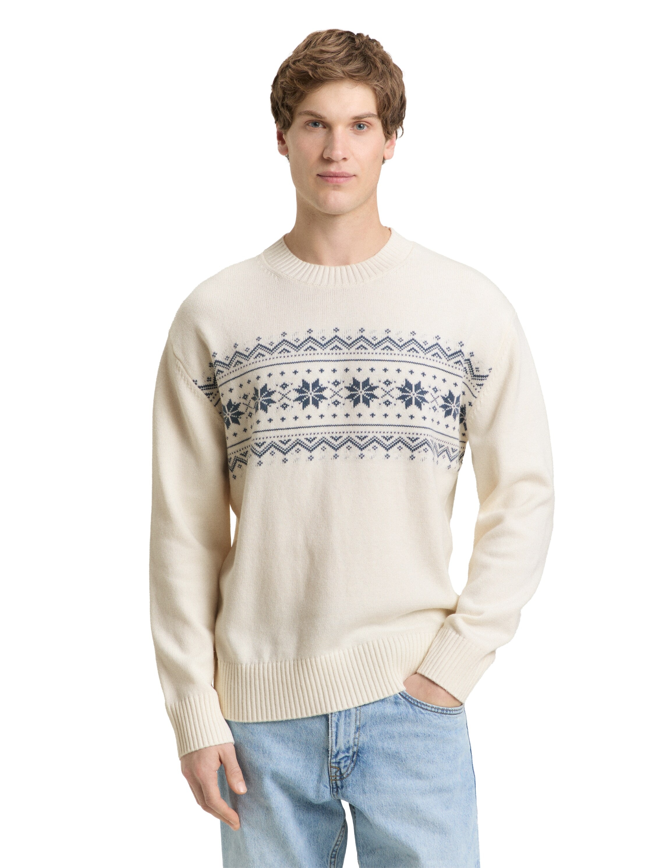 TOM TAILOR Denim Pull en tricot avec motif norvégien