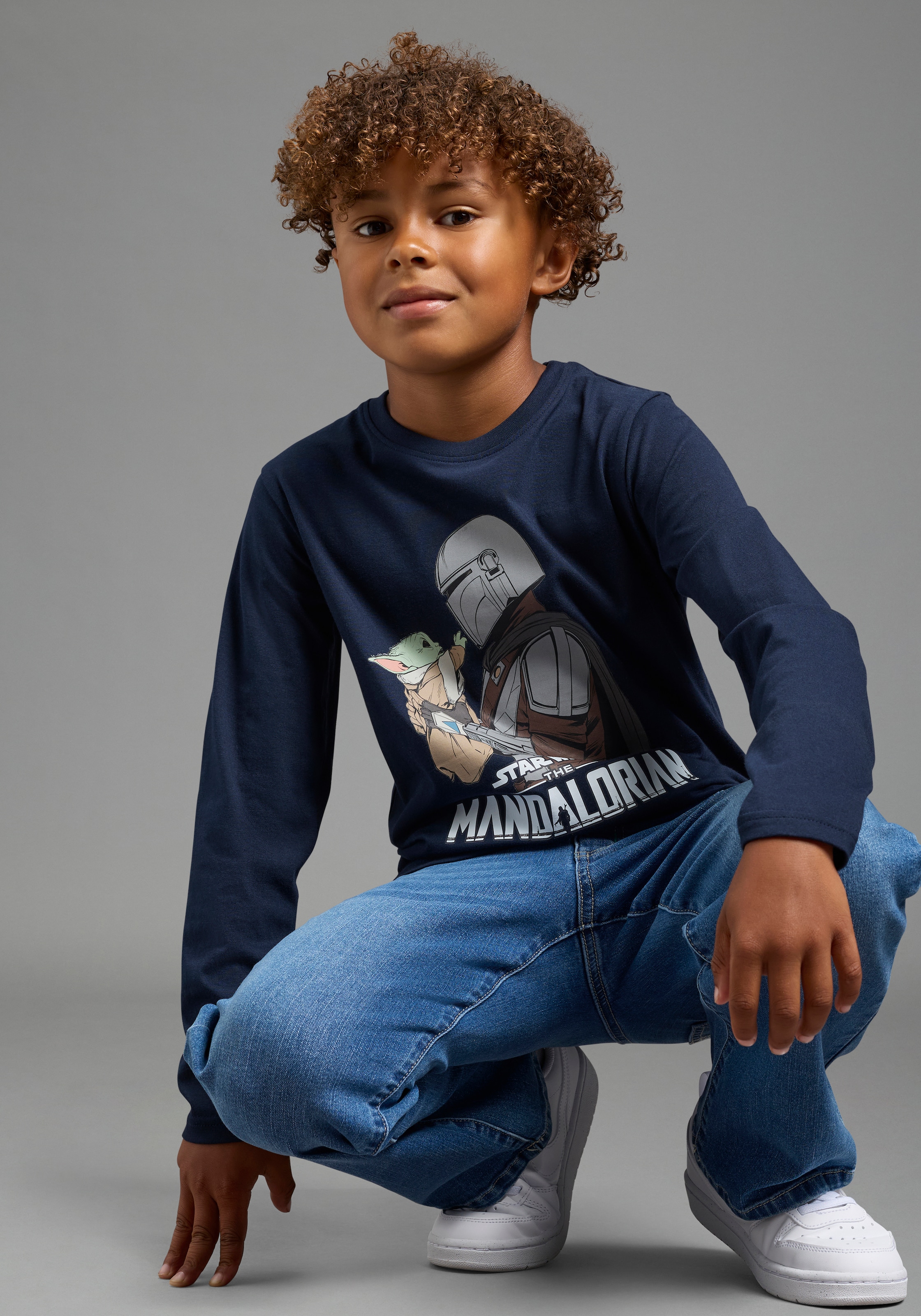 KIDSWORLD Langarmshirt »STAR WARS: MANDALORIAN Shirt, Disney« Disney-Shirt, normale Schnittform, Langarm, Basic-Stil