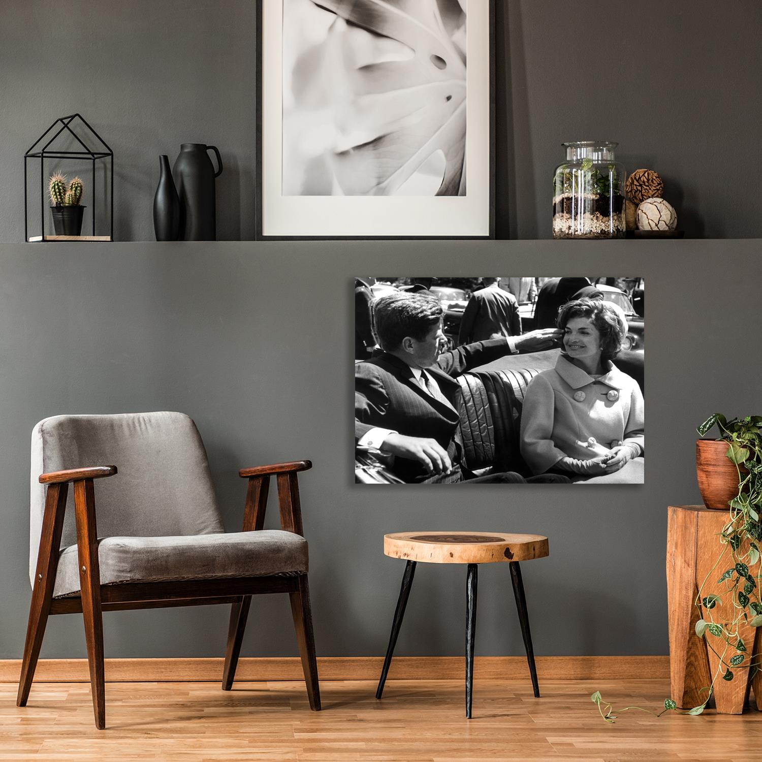 Image of queence Acrylglasbild "John & Jackie" Film Filmfiguren Filmszene Foto Frau Mann Portrait Schwarz-Weiss Stars Fine Art-Print in Galeriequalität