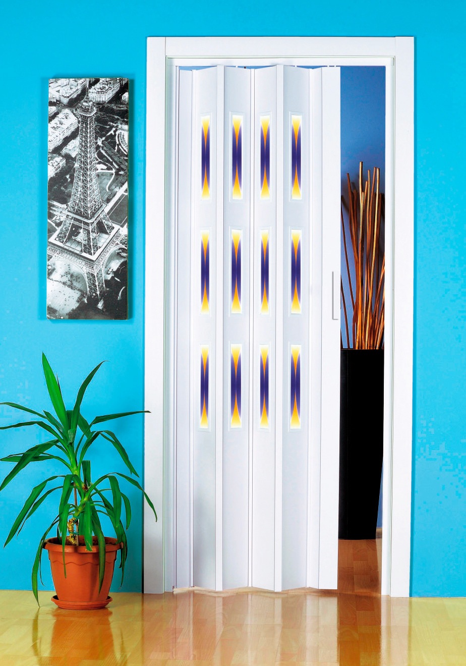 Image of Forte Falttür »Dekor 1 Halbrund«, BxH: 88,5x202 cm, mit dekorativem Motiv im Fenster bei Ackermann Versand Schweiz