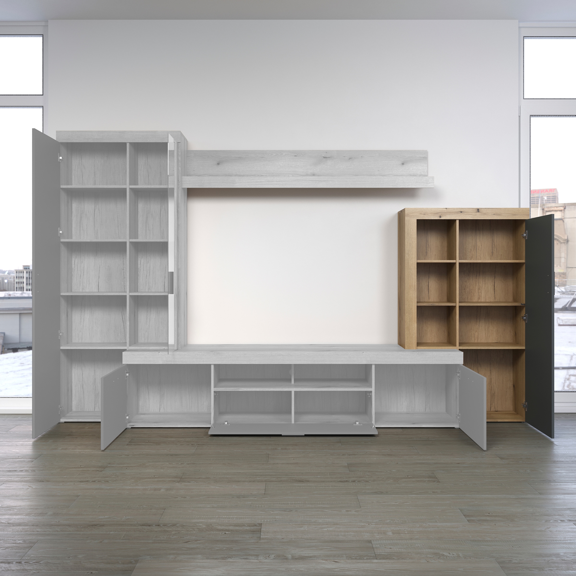 Home affaire Stauraumvitrine »Ghent«, (Packung, 1 St.), Mit Hirnholzapplikationen