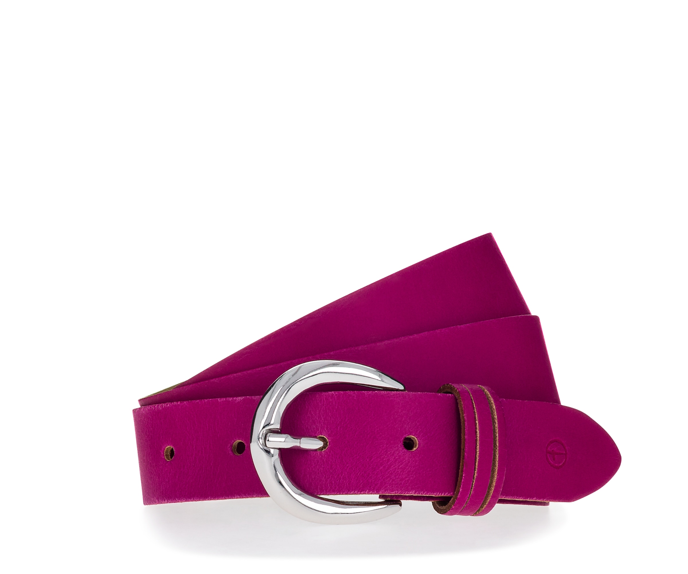Tamaris Ceinture en cuir »"Clara Silver"« avec boucle brillante argentée, uni, 3 cm de large