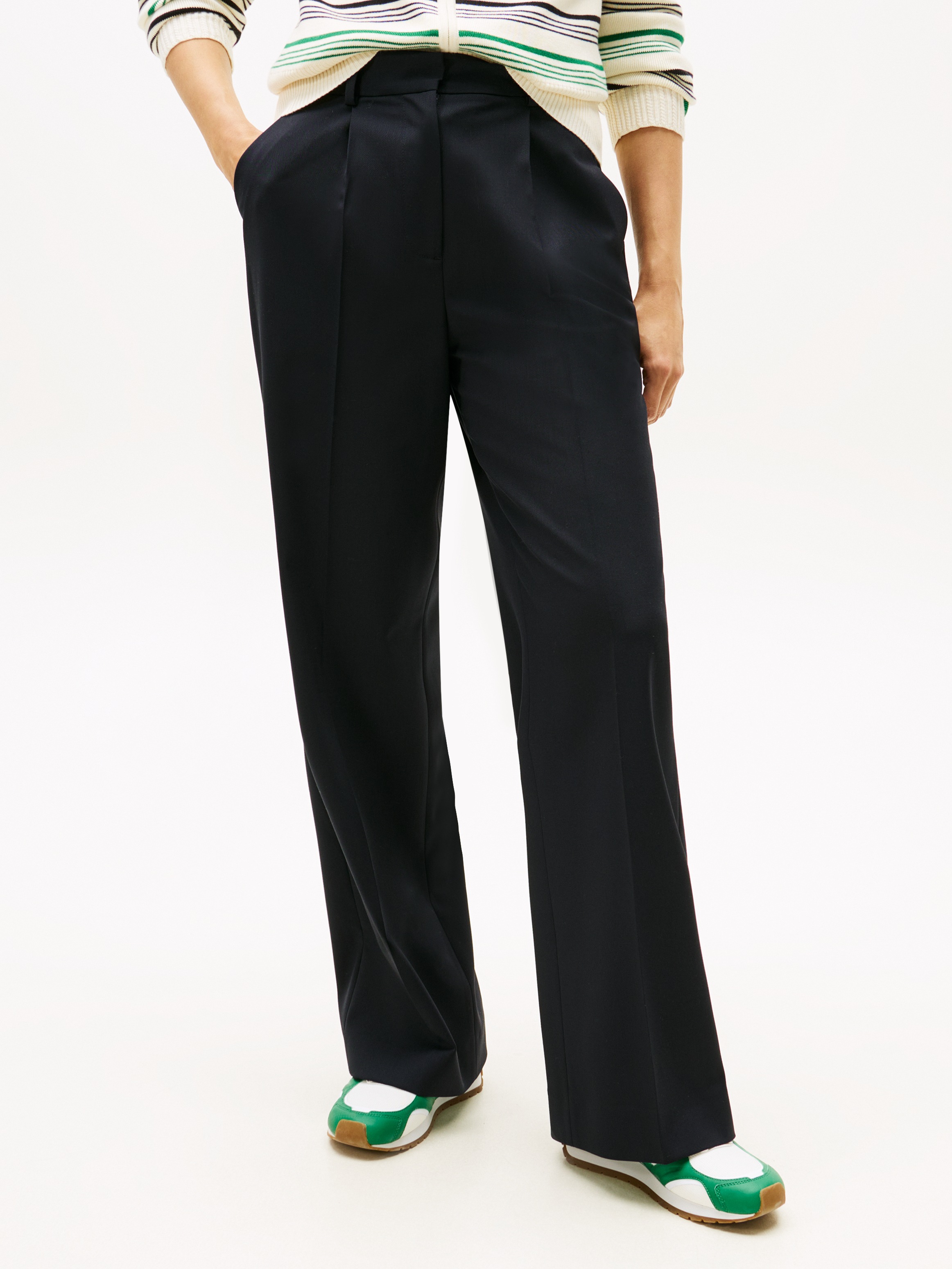 Image of Tommy Hilfiger Anzughose "TIMELESS WOOL WIDE LEG PANT" mit Wolle