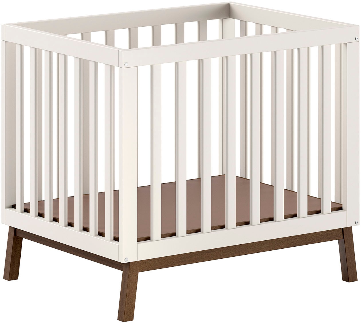 Image of Vipack Laufgitter "Sezane, Spiel- und Kuschelfläche 75 x 95 cm, 3-fach höhenverstellbar" bis 15 kg Farbe Clay Absatz Nussbaumfarbig oder Kiefer massiv nussbaumfarbig