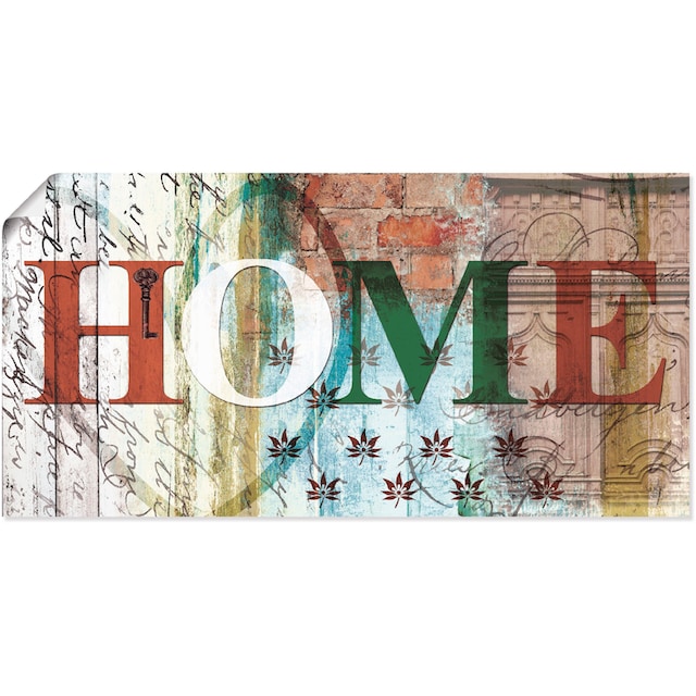 Artland Wandbild »Buntes zu Hause in taktvollen Farben«, Sprüche & Texte, (1  St.), als Alubild, Leinwandbild, Wandaufkleber oder Poster in versch.  Grössen kaufen