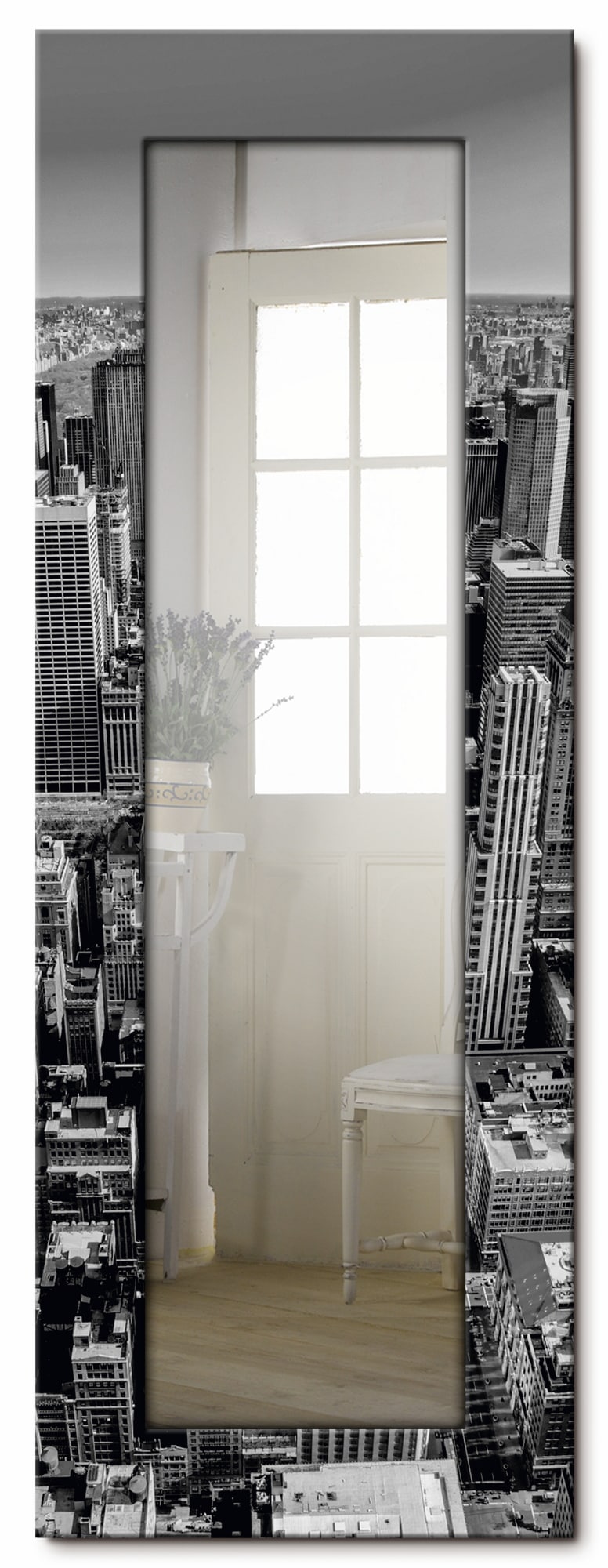 Dekospiegel »Luftbild von Manhattan New York City USA«, gerahmter Ganzkörperspiegel,...